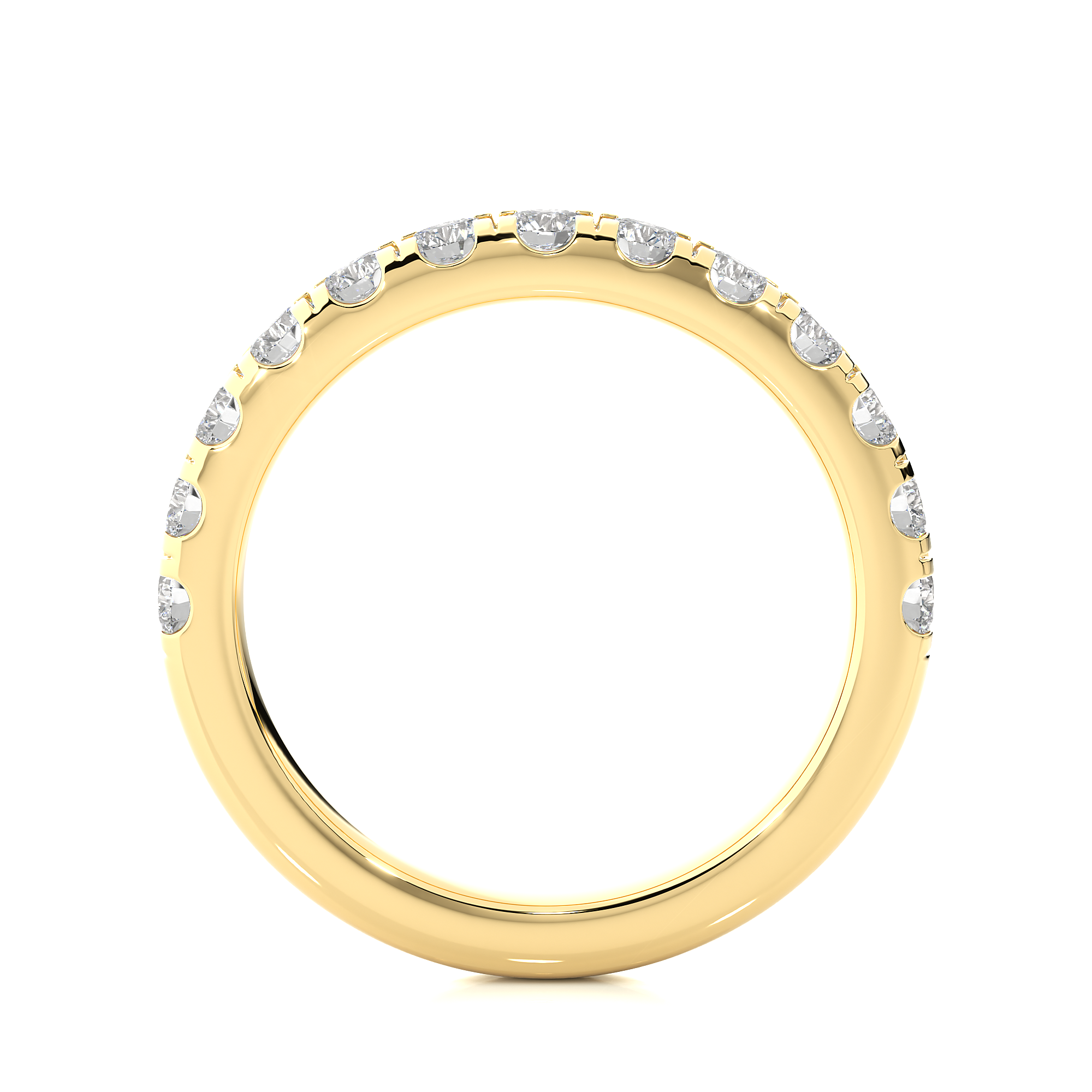 Round Cut Diamond Half Eternity Band