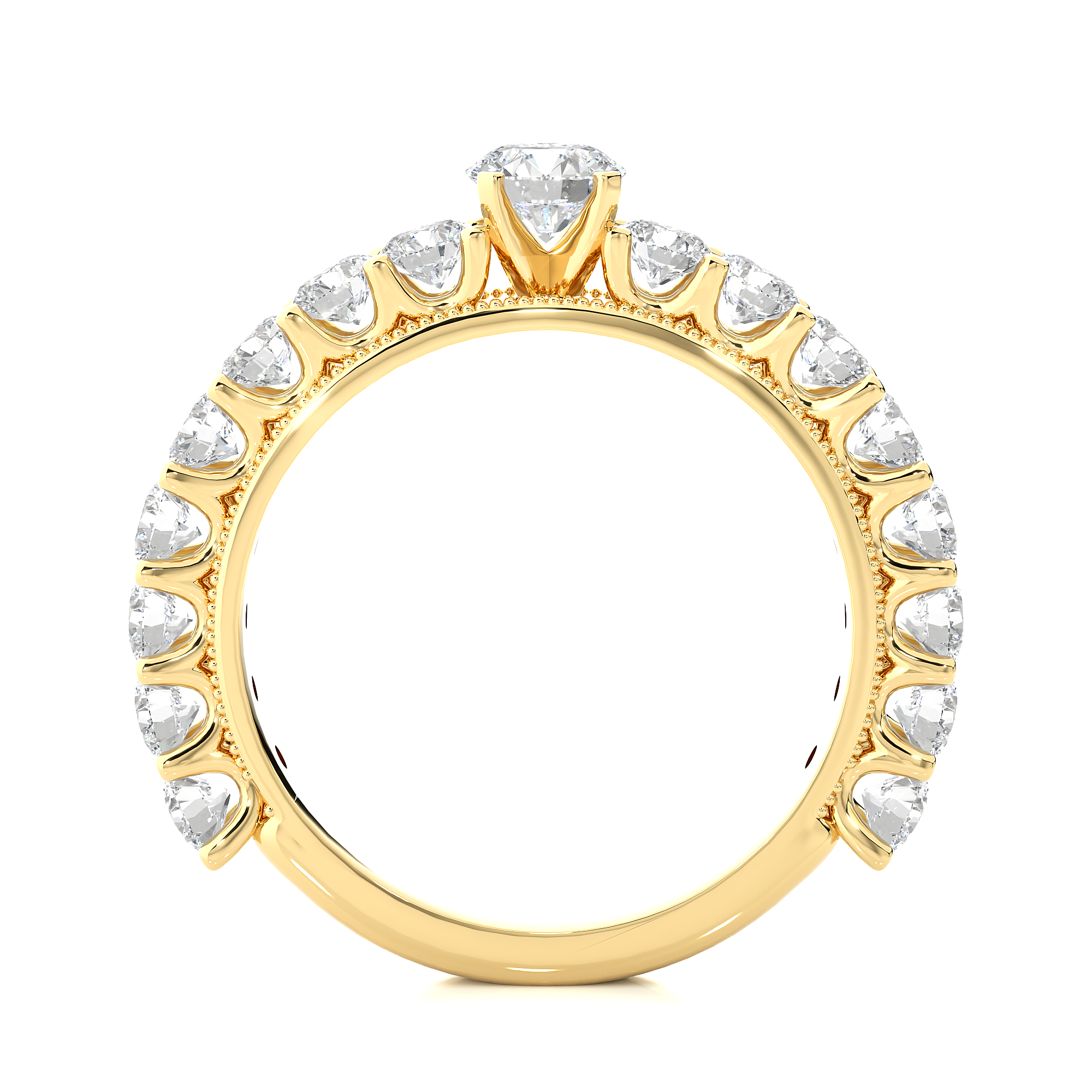 Round Cut Lab Grown Diamond Half Eternity Band