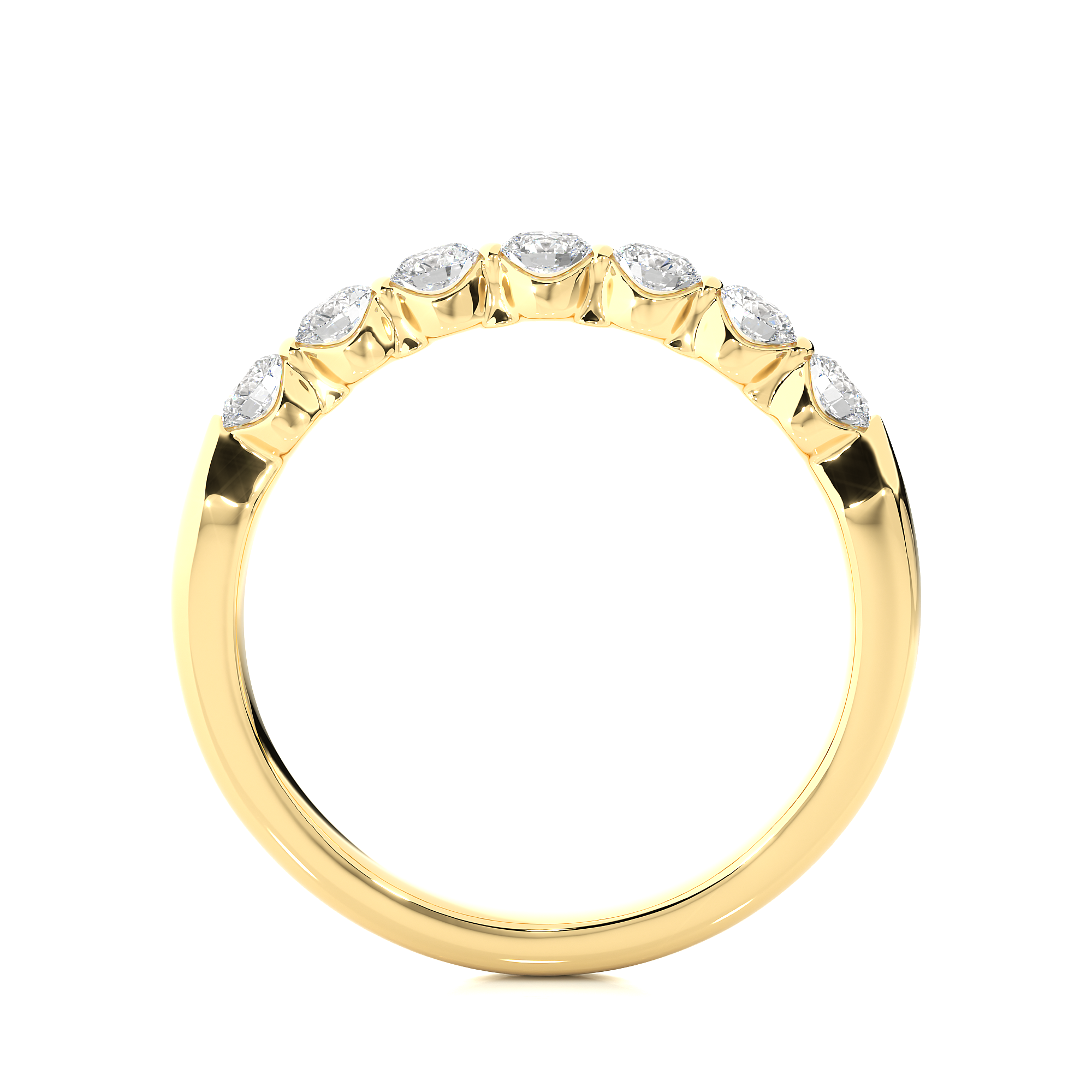 Round Cut Lab Grown Diamond Half Eternity Ring
