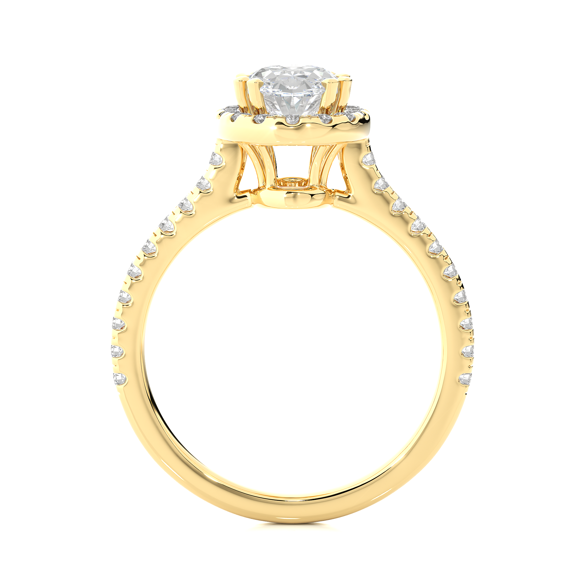 Oval Lab Grown Diamond Halo Engagement Ring
