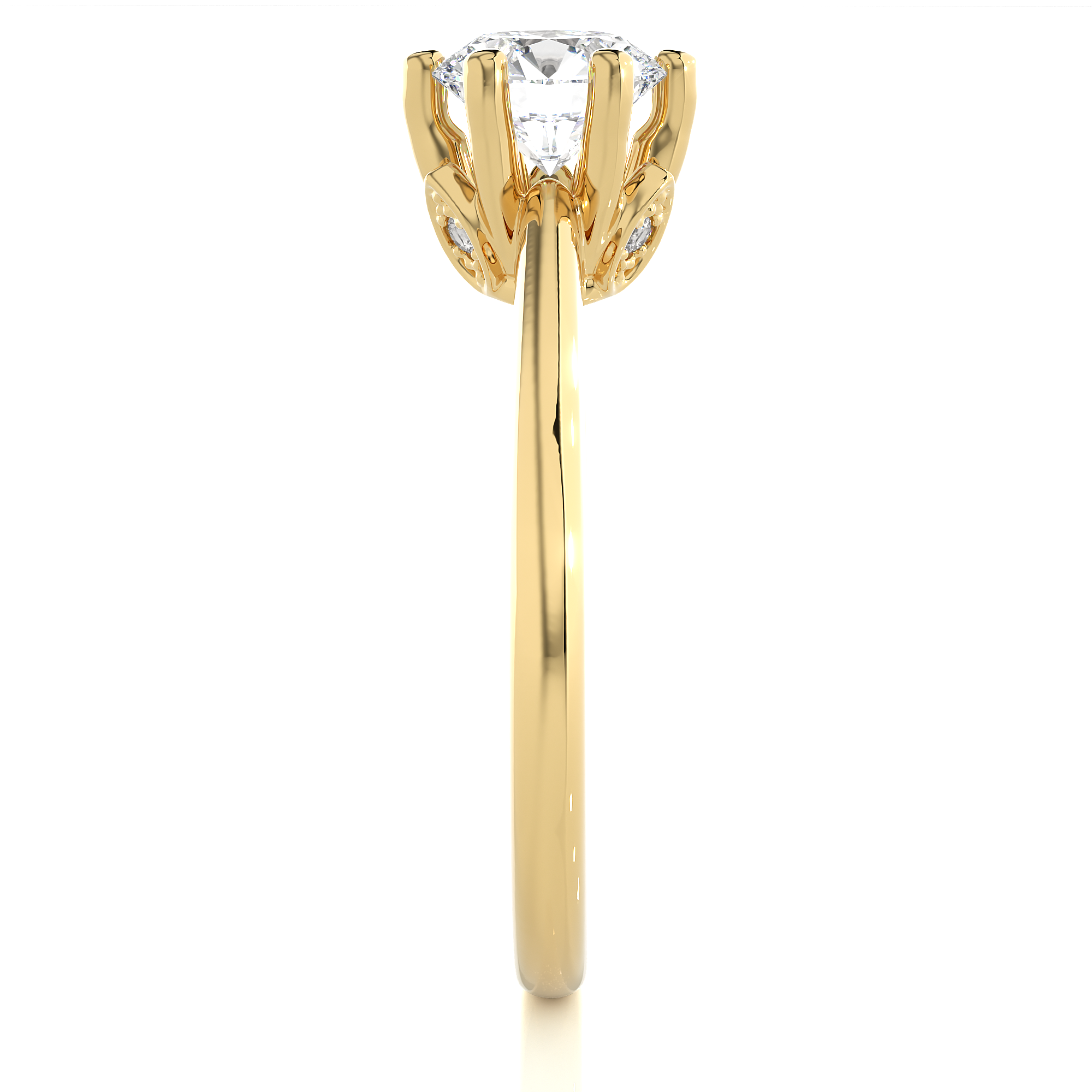 Round Cut Lab Grown Diamond Solitaire Engagement Ring