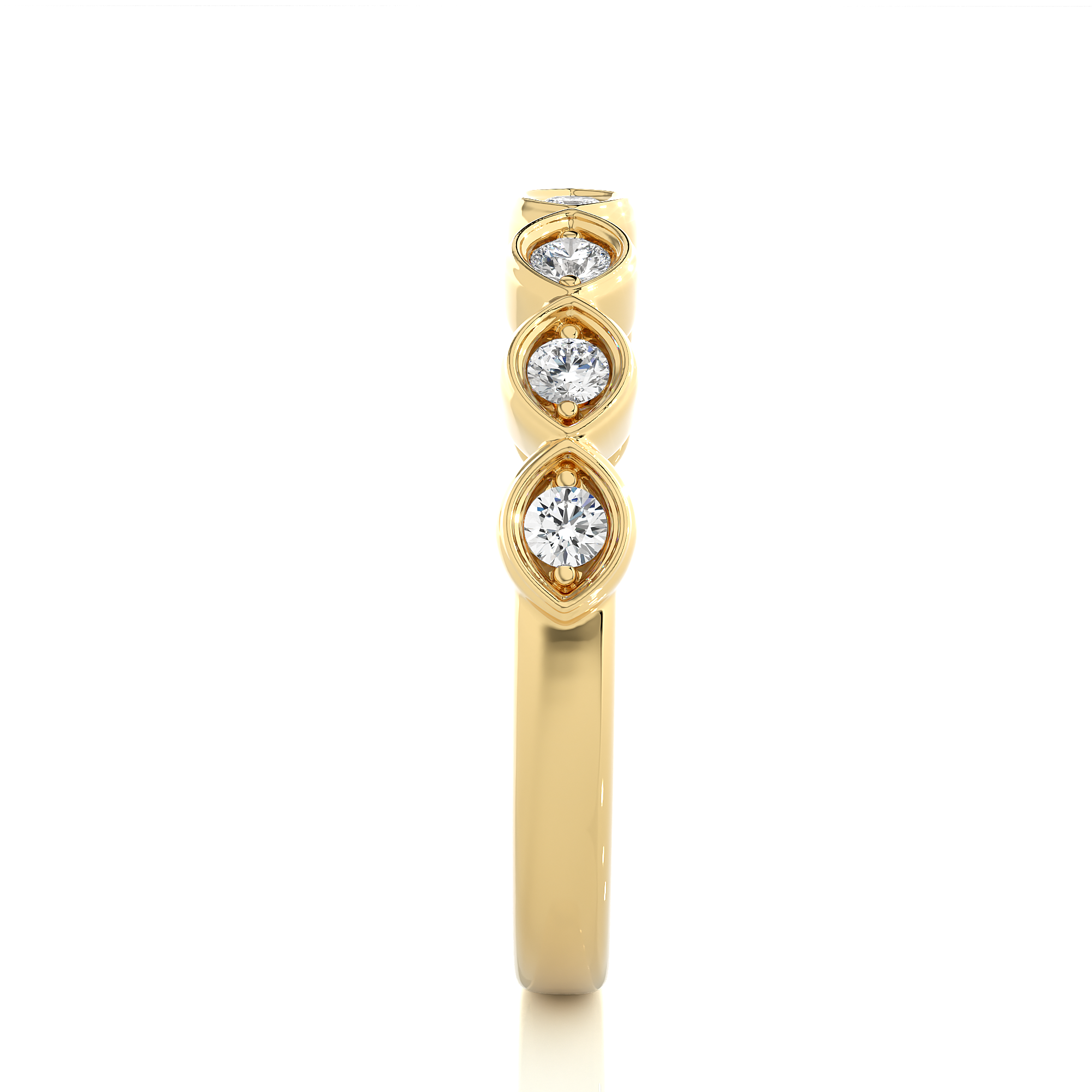 Bezel Set Lab Grown Diamond Half Eternity Ring