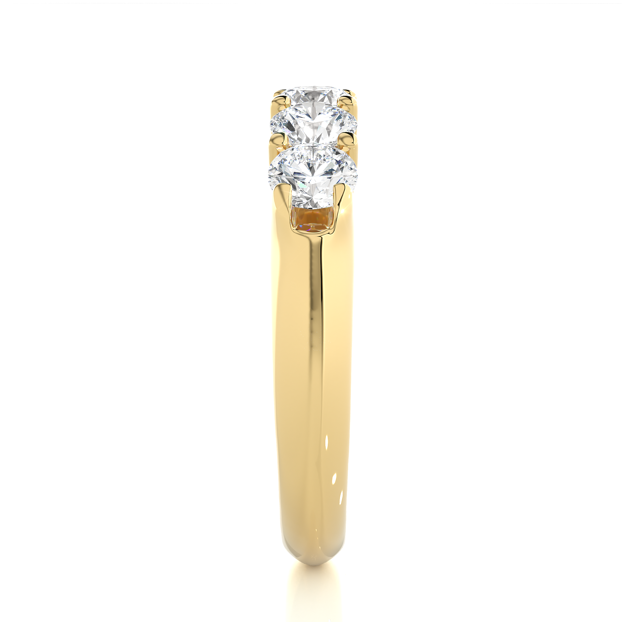 Round Cut Lab Grown Diamond Half Eternity Ring