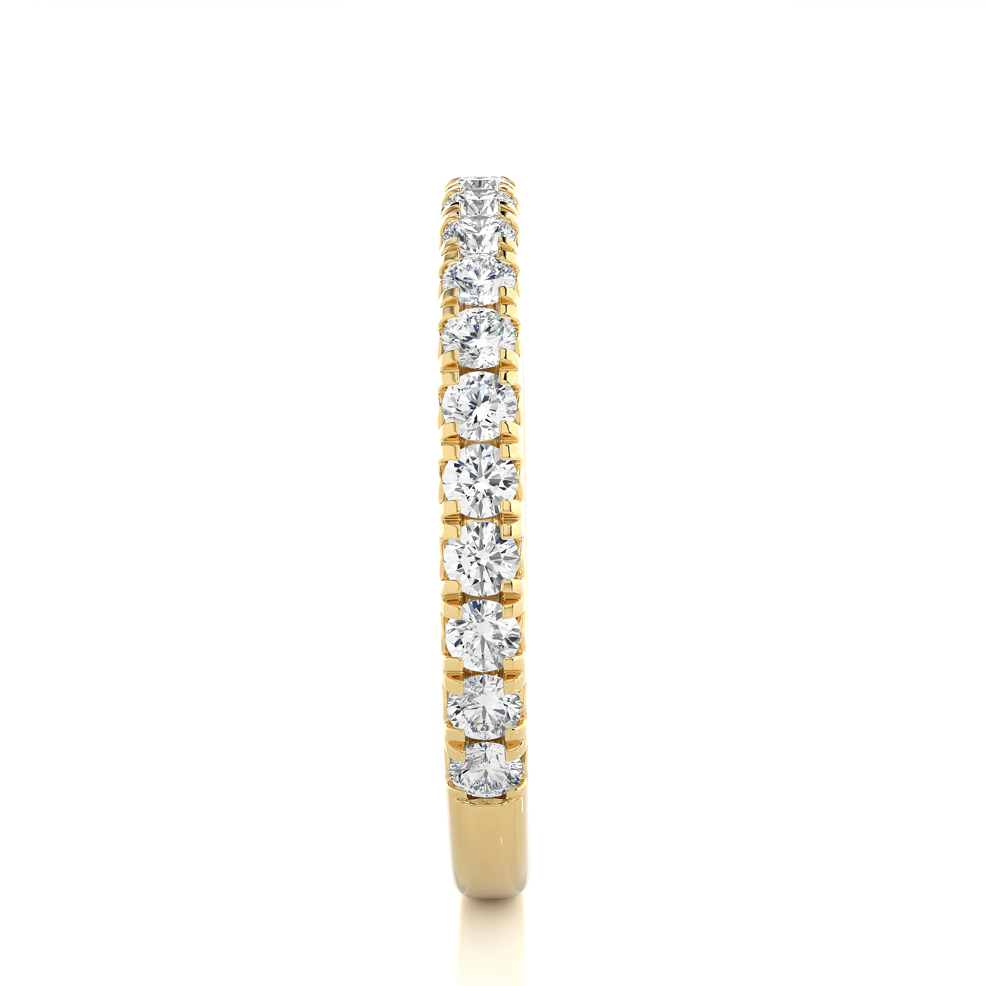 Round Cut Half Eternity Diamond Band