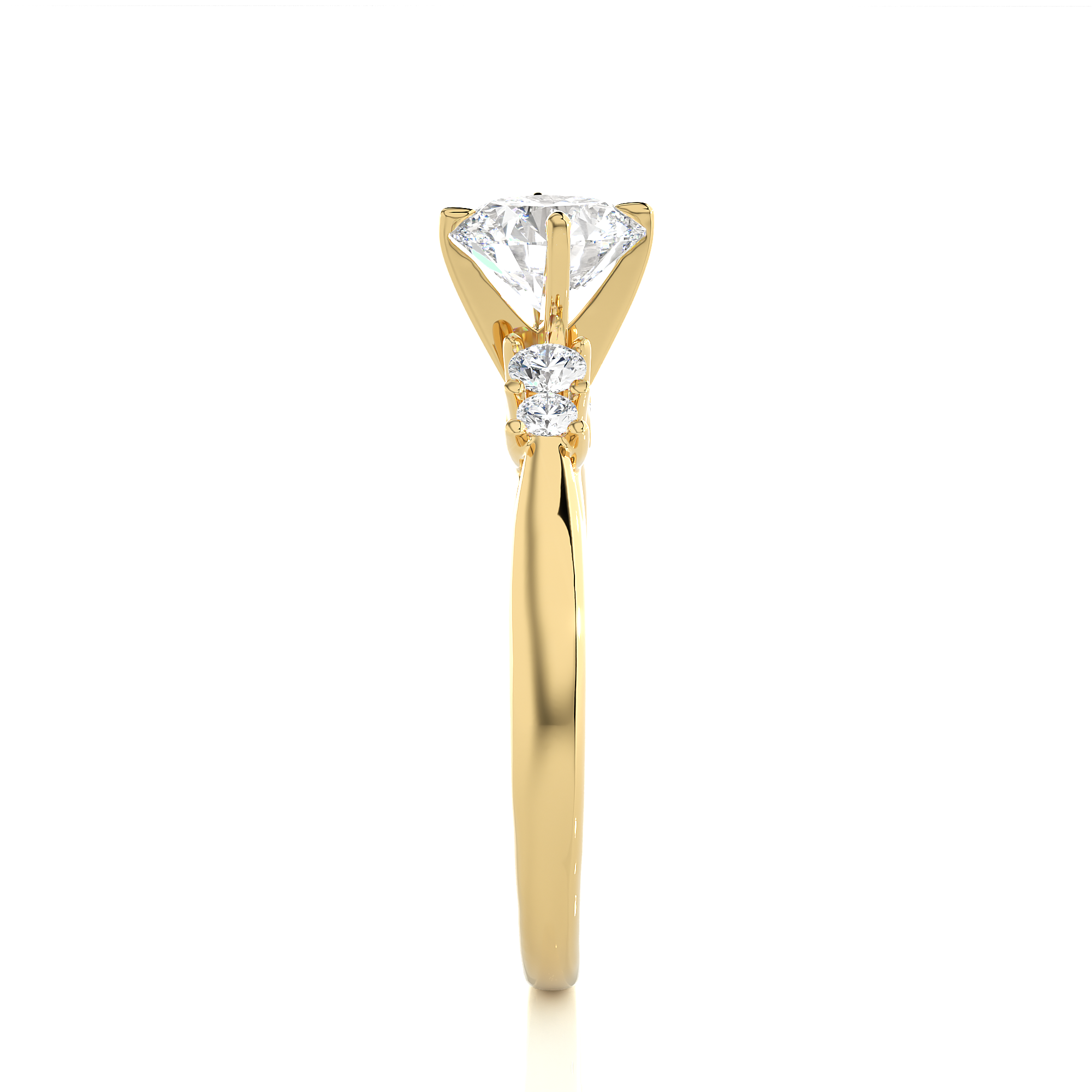 Five Stone Round Lab Diamond Engagement Ring