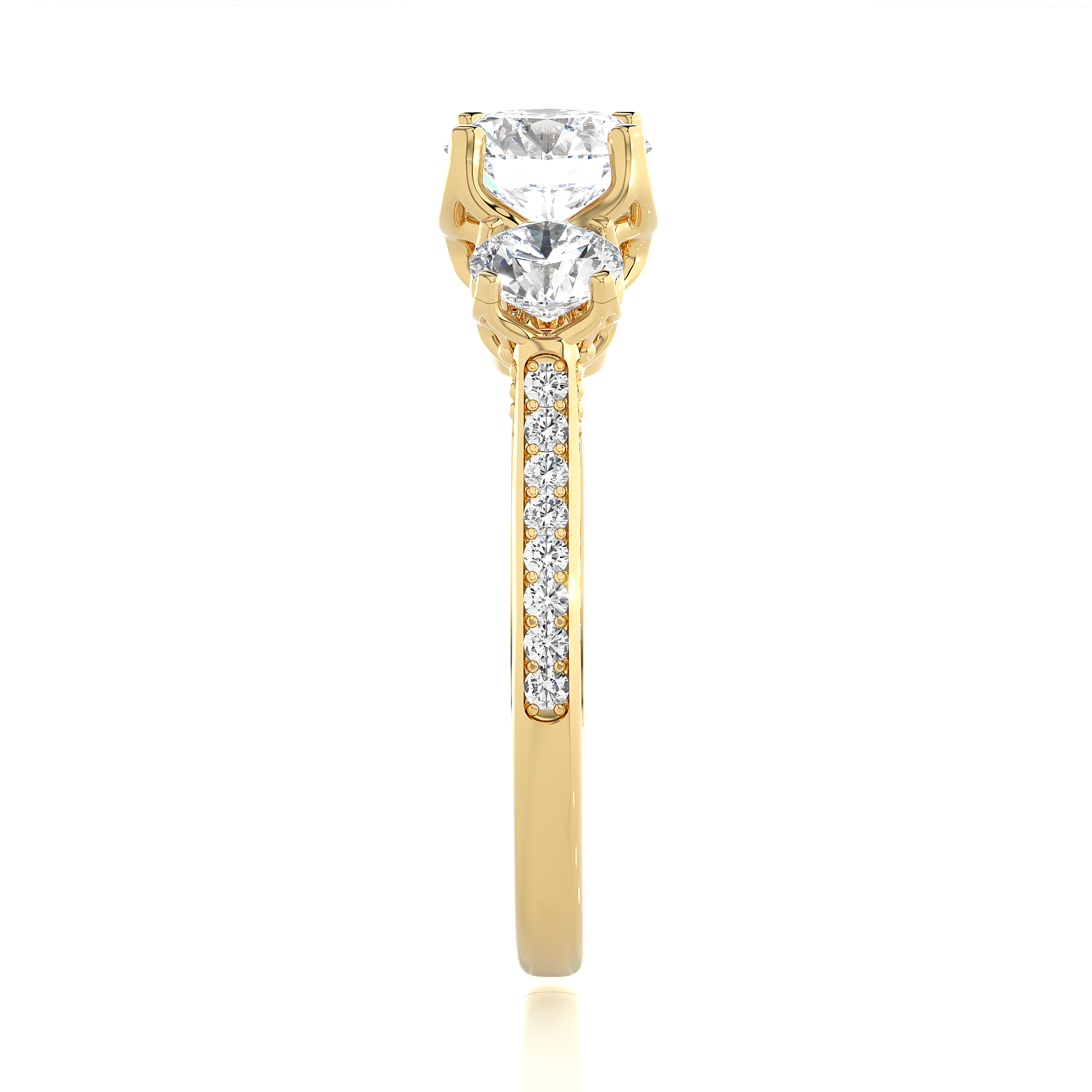 Lab Grown Diamond Three Stone Engagement Ring