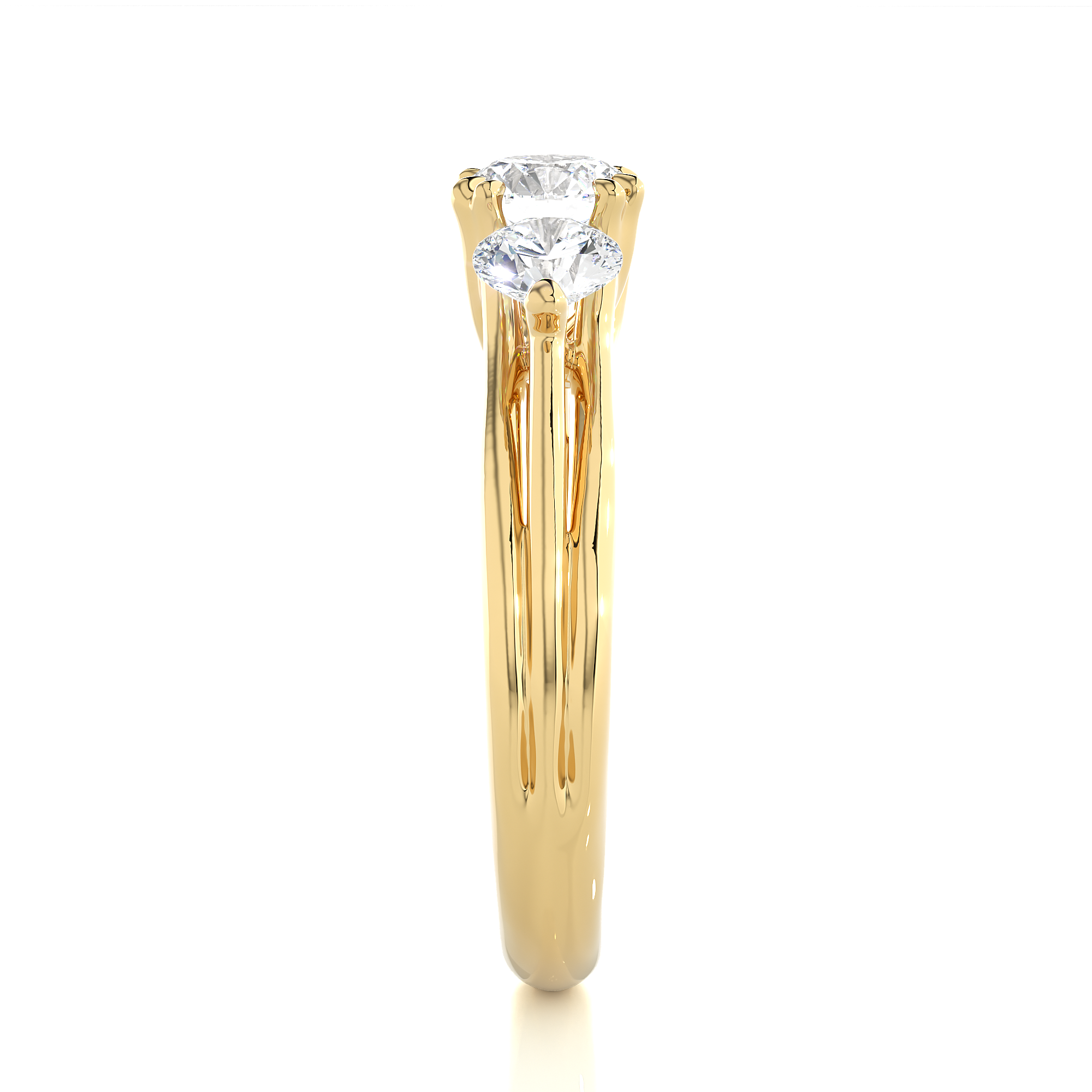 Classic Round Diamond Three Stone Engagement Ring