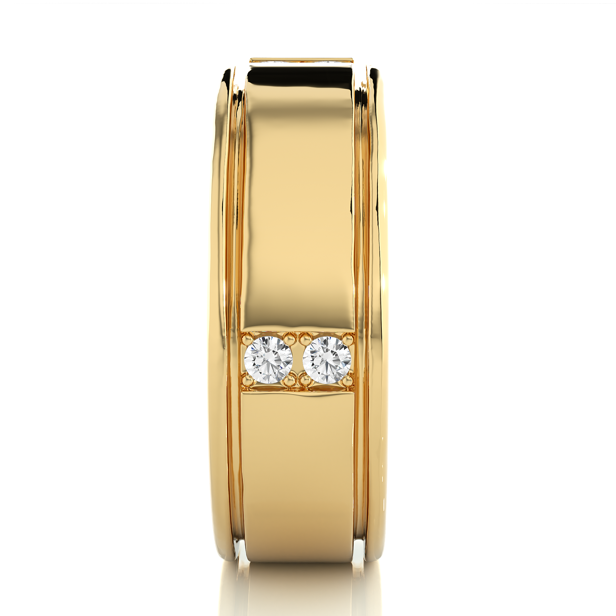 Men’s Gold Lab Diamond Classic Wedding Band