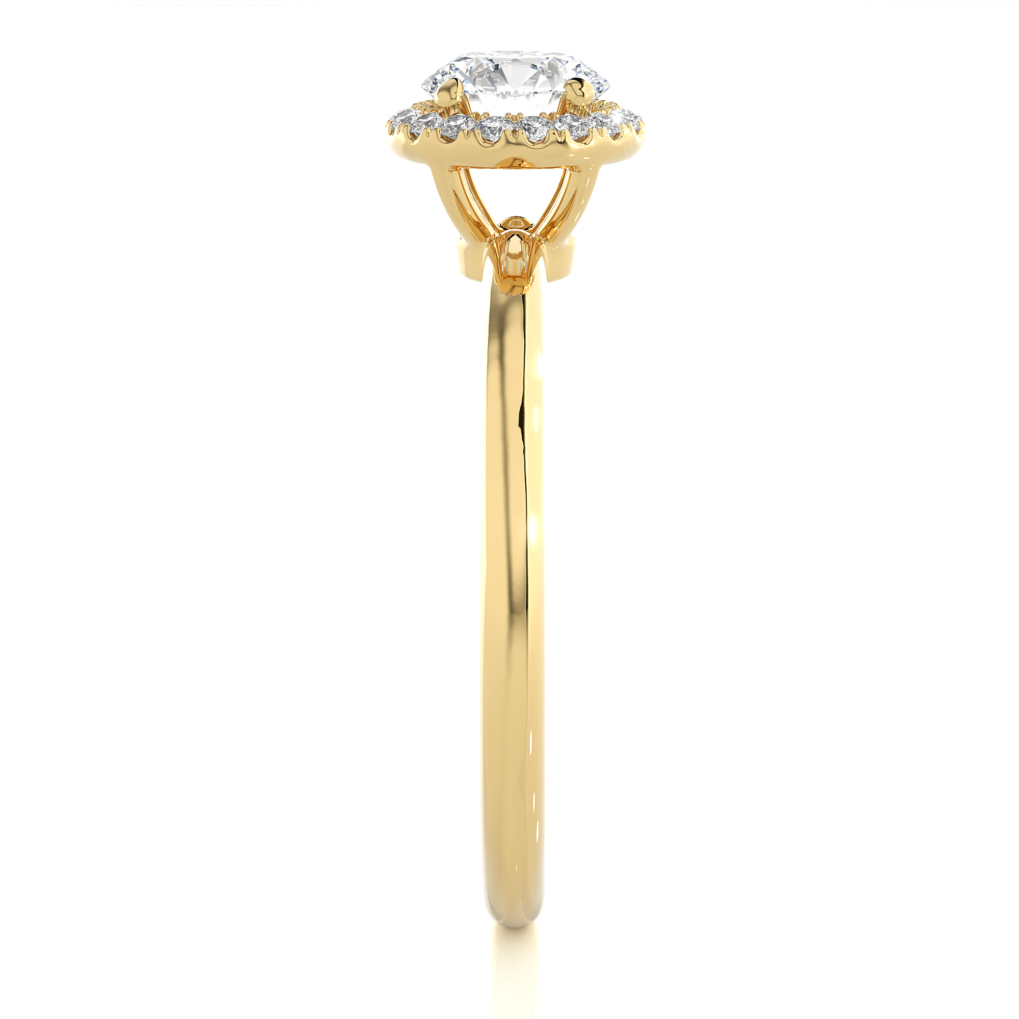 Classic Round Lab Grown Diamond Halo Engagement Ring
