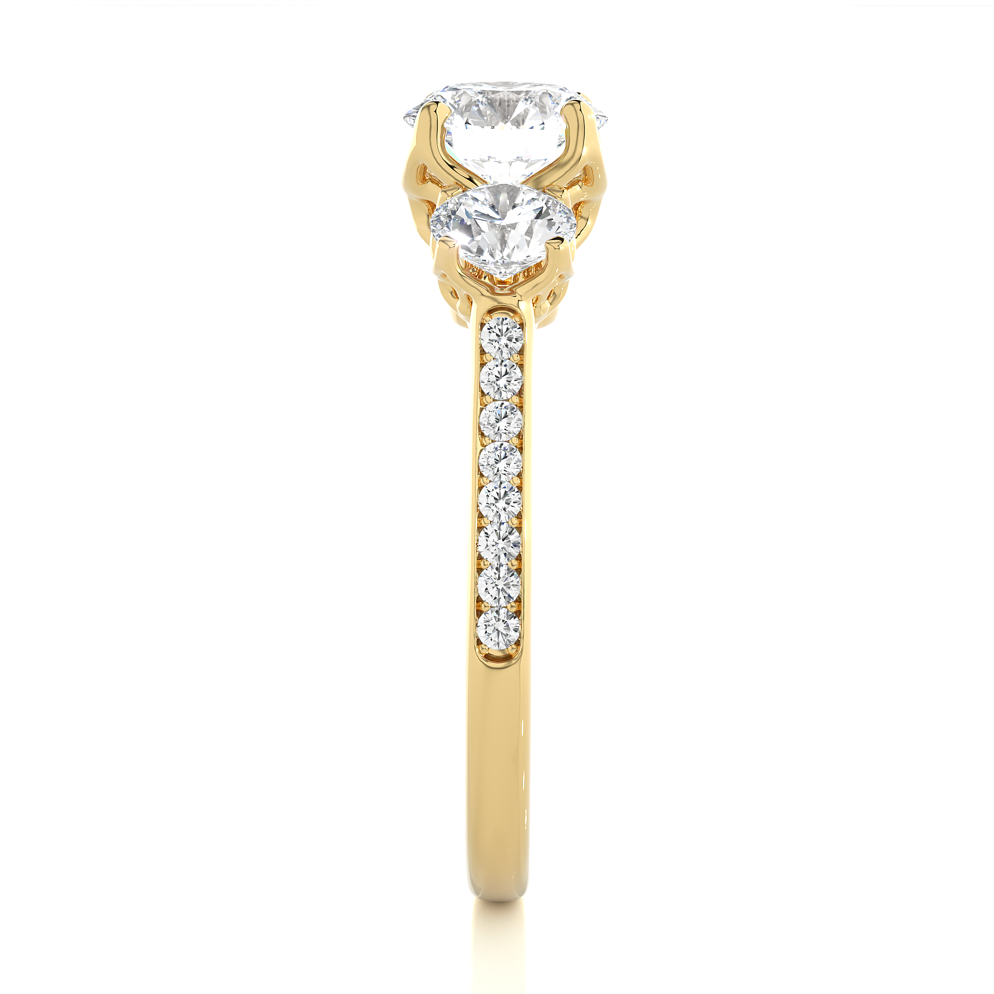 Three Stone Classic Lab Grown Diamond Ring