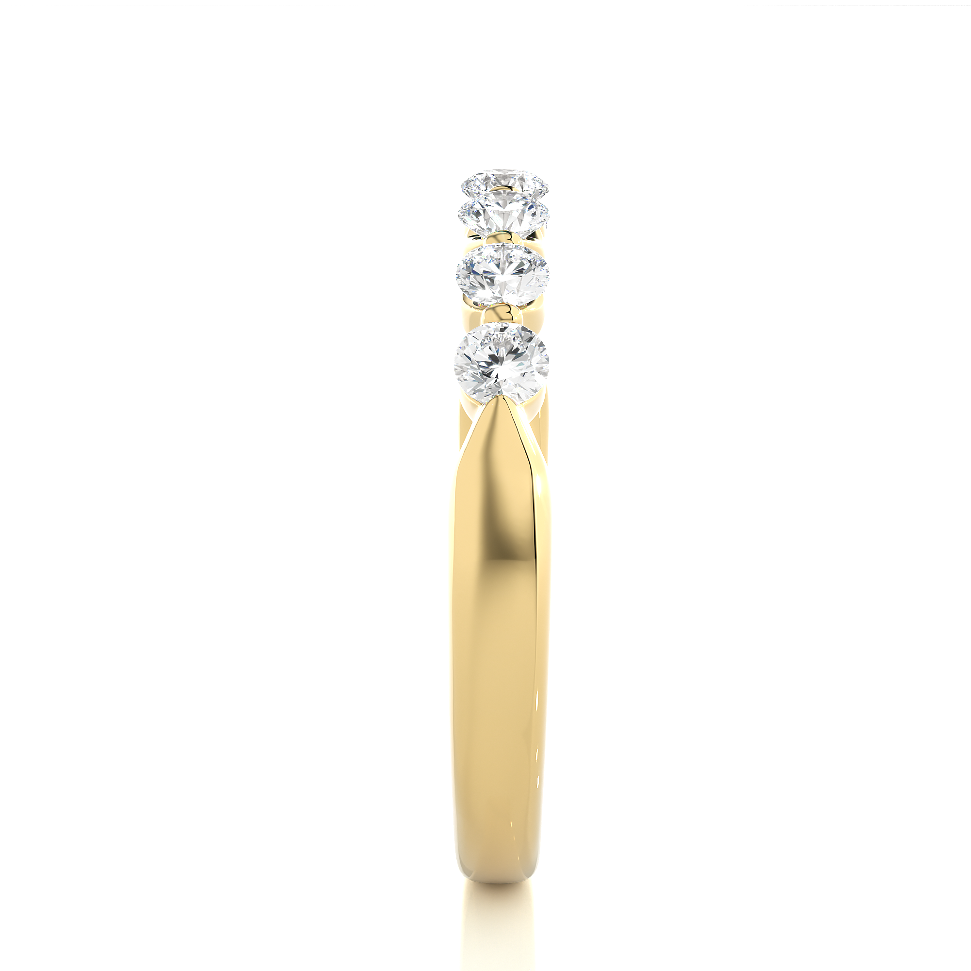 Round Cut Lab Grown Diamond Half Eternity Ring