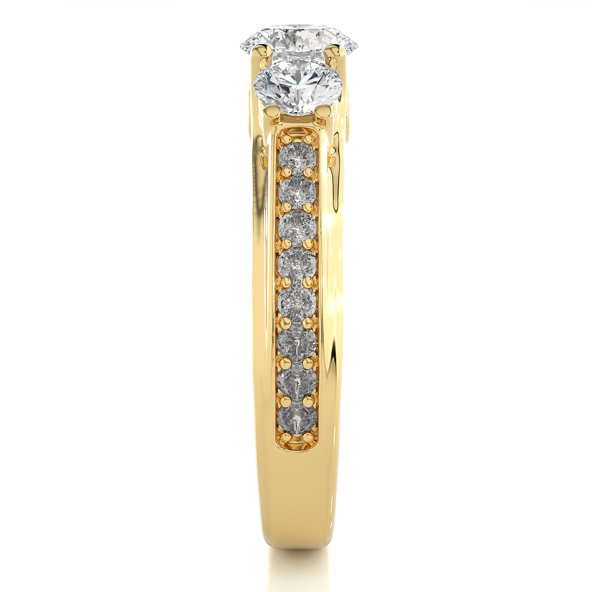 Three Stone Lab Grown Diamond Engagement Ring