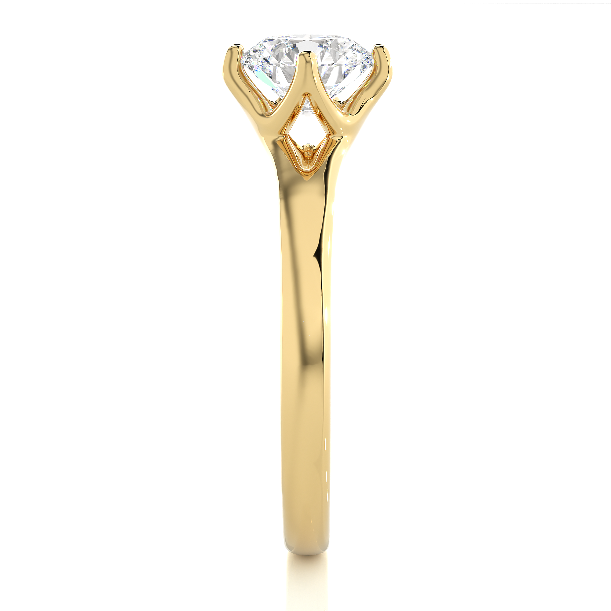 Round Cut Lab Grown Diamond Solitaire Engagement Ring
