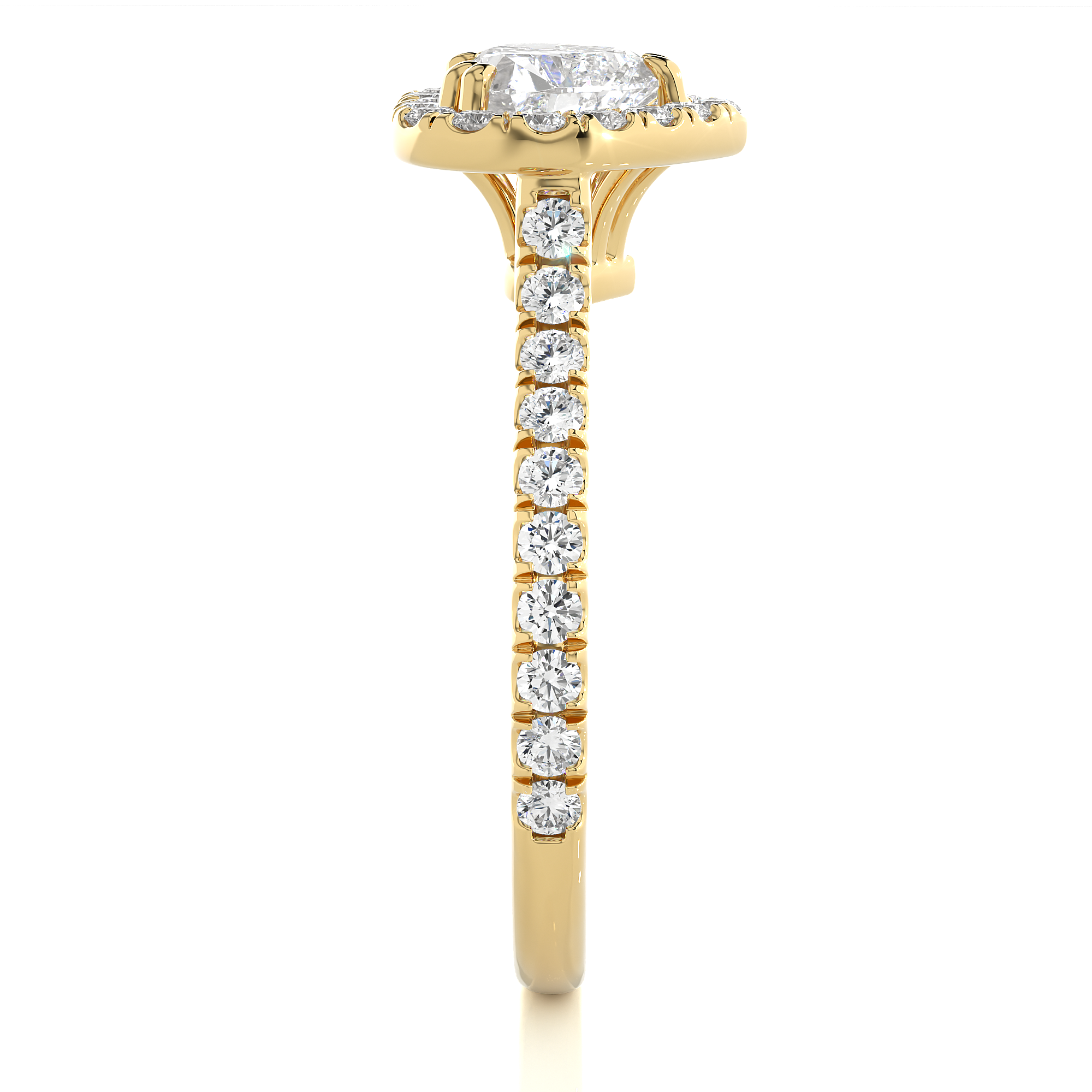 Heart Shape Lab Grown Diamond Halo Engagement Ring