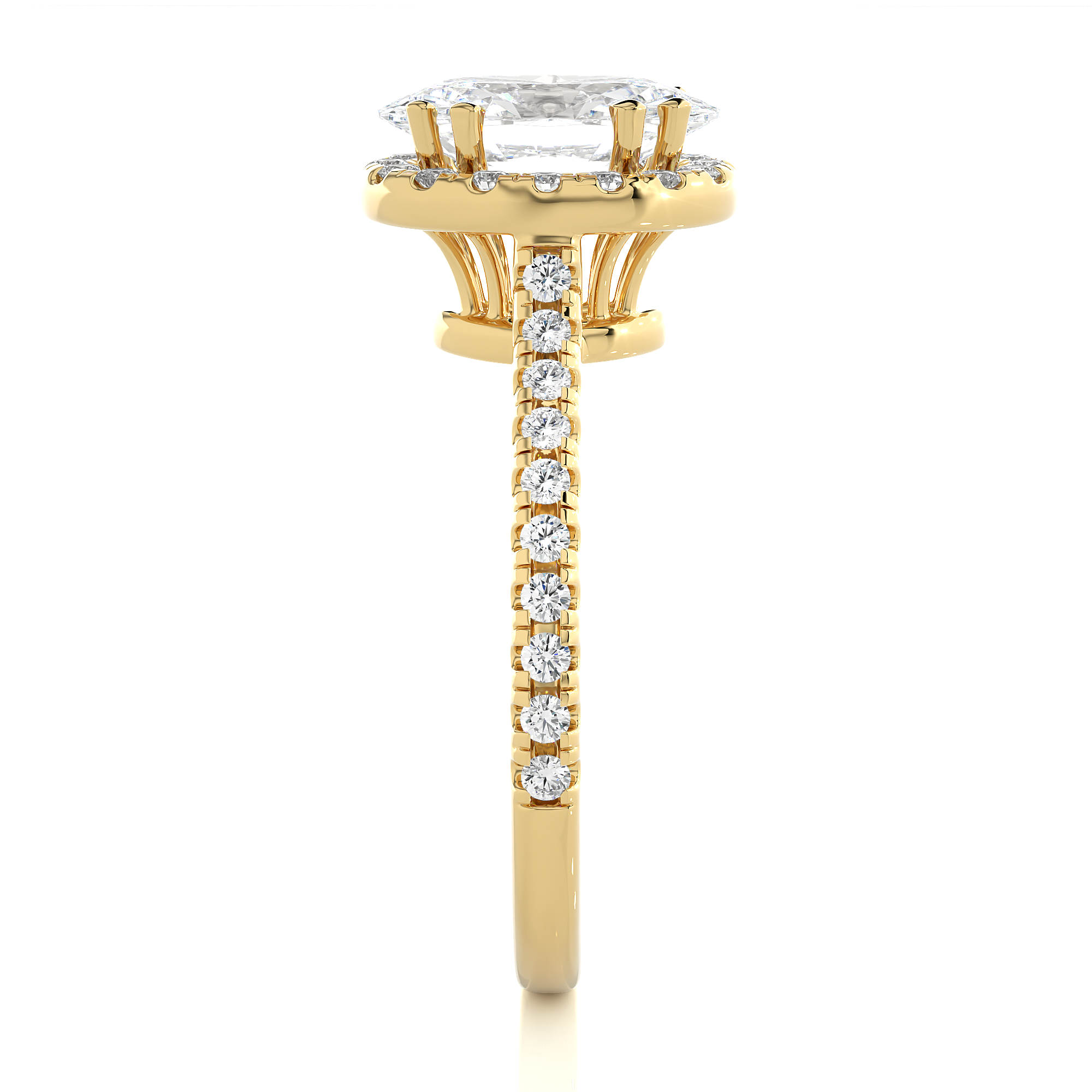 Oval Lab Grown Diamond Halo Engagement Ring