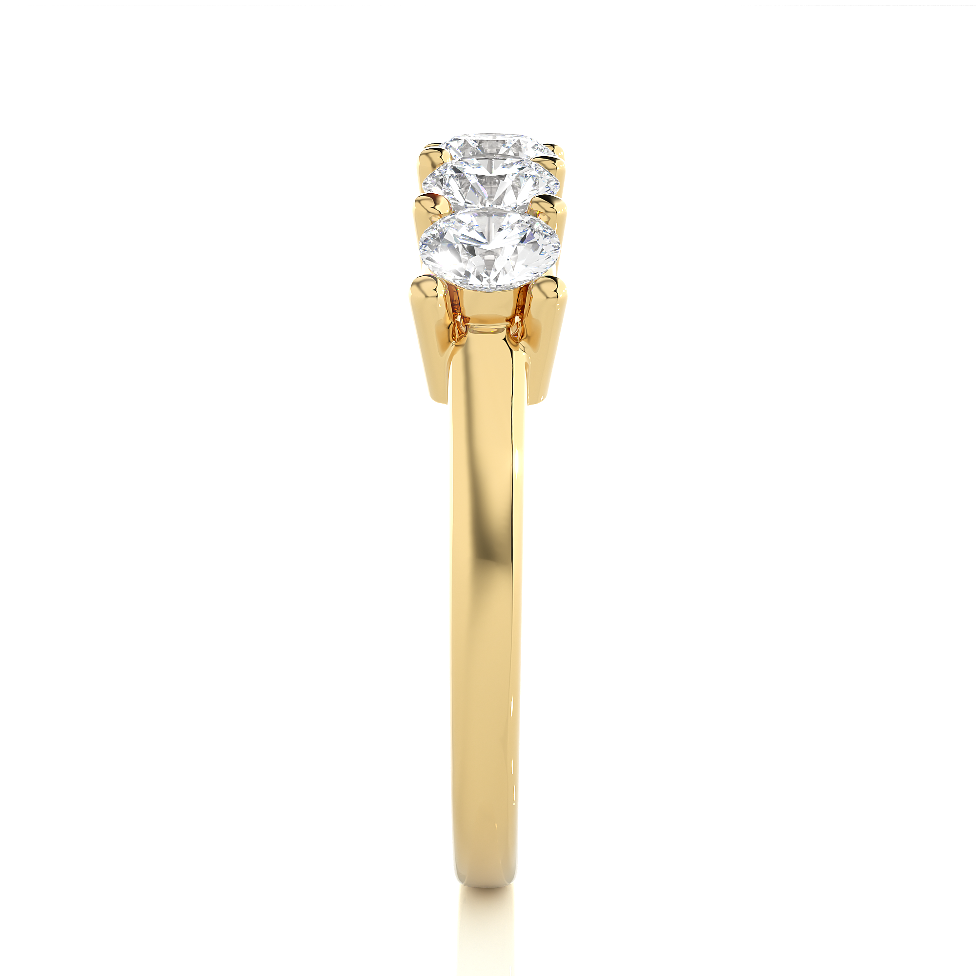 Round Cut Lab Grown Diamond Half Eternity Ring