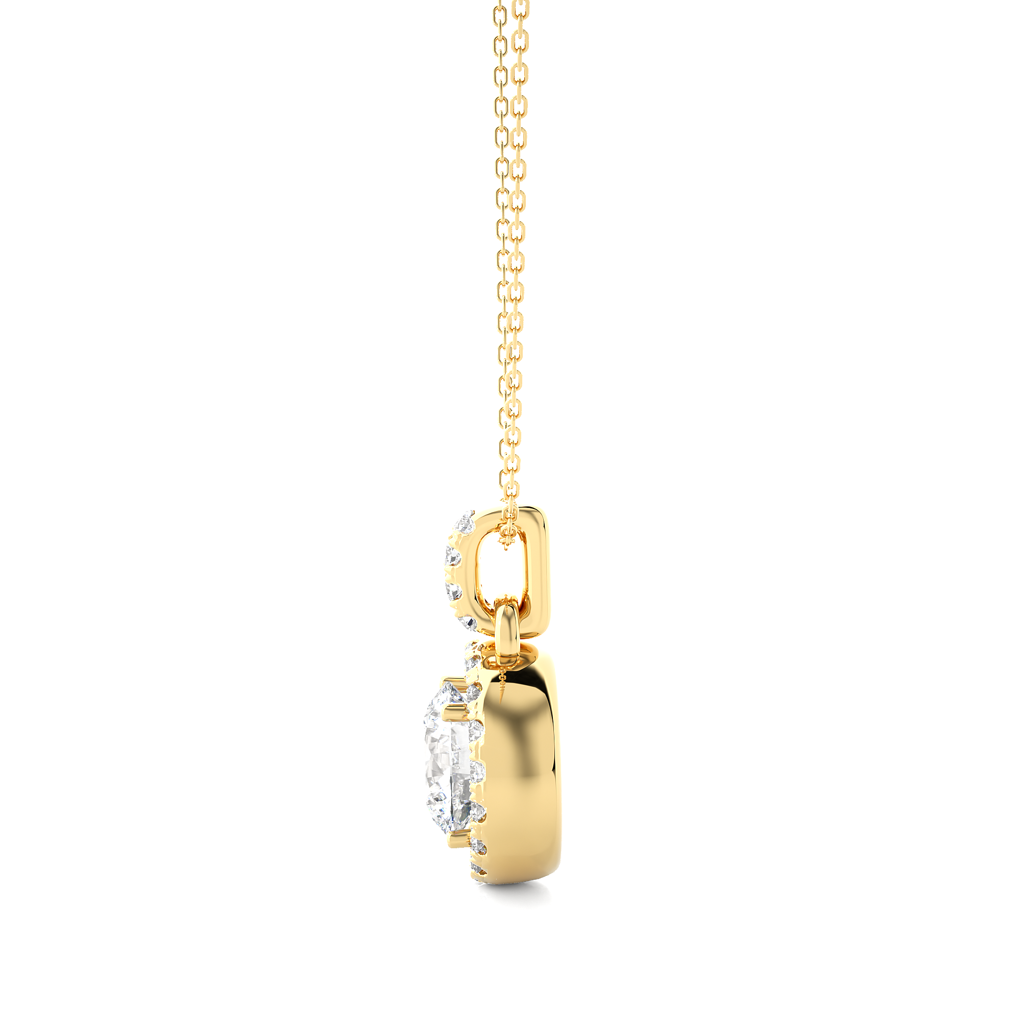 Luxury Round Lab Grown Diamond Halo Pendant Necklace