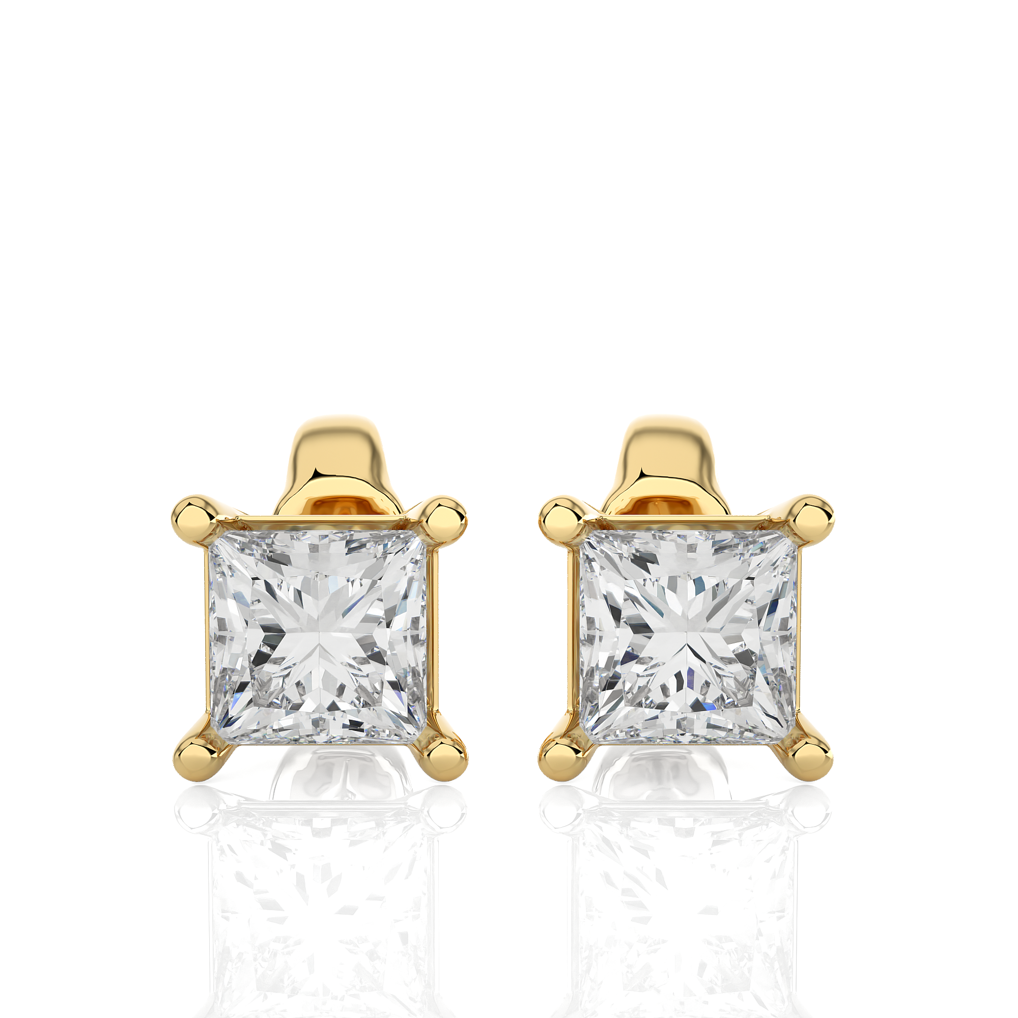 Princess Cut Lab Grown Diamond Stud Earrings