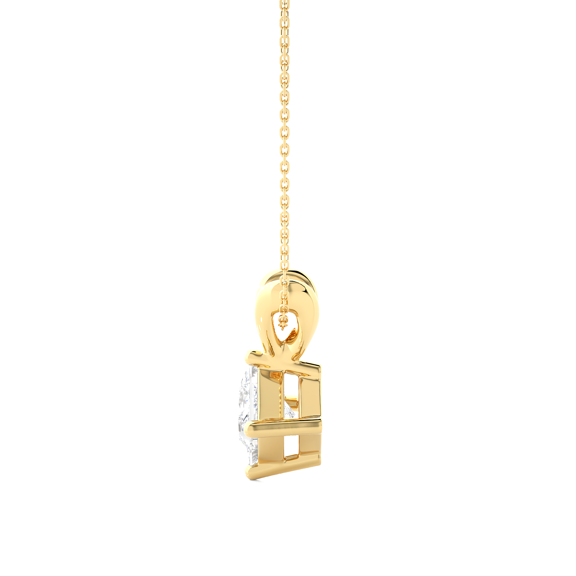 Princess Cut Lab Grown Diamond Solitaire Necklace