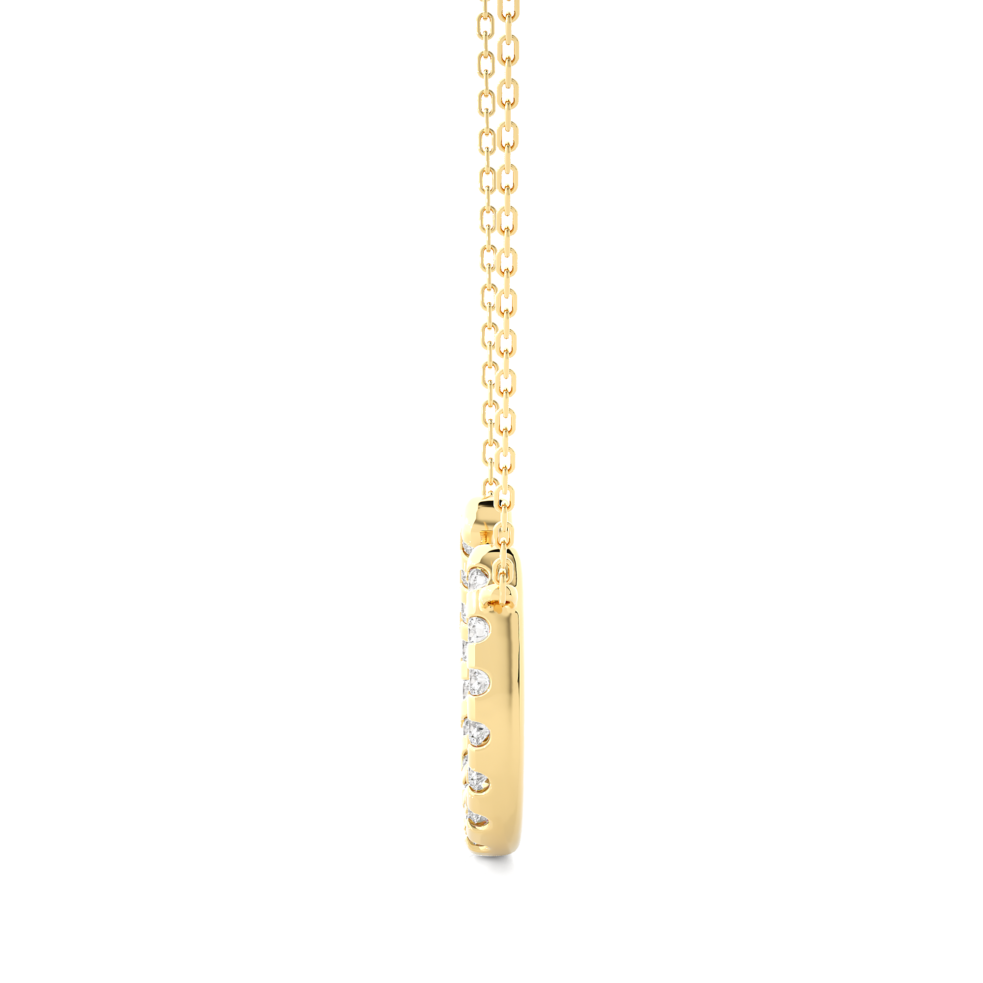 Lucky Horseshoe Lab Diamond Gold Necklace