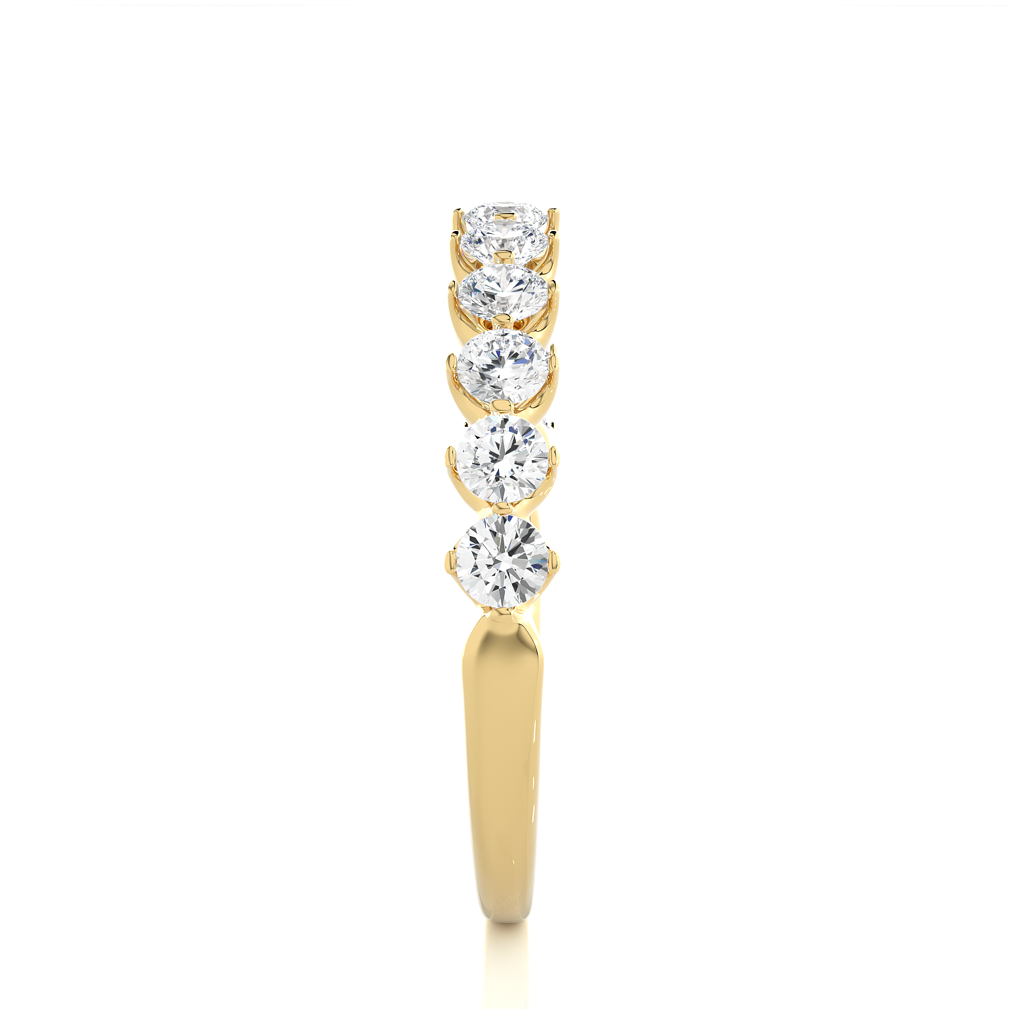 Round Cut Lab Grown Diamond Half Eternity Ring