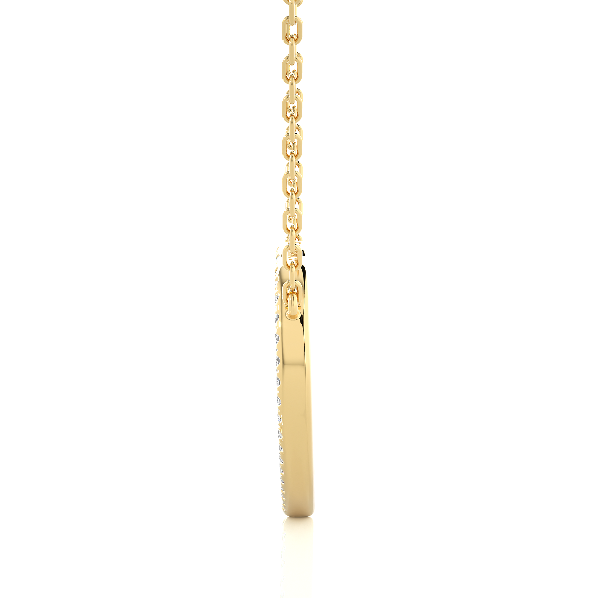 Multi Row Pave Heart Lab Diamond Pendant Necklace