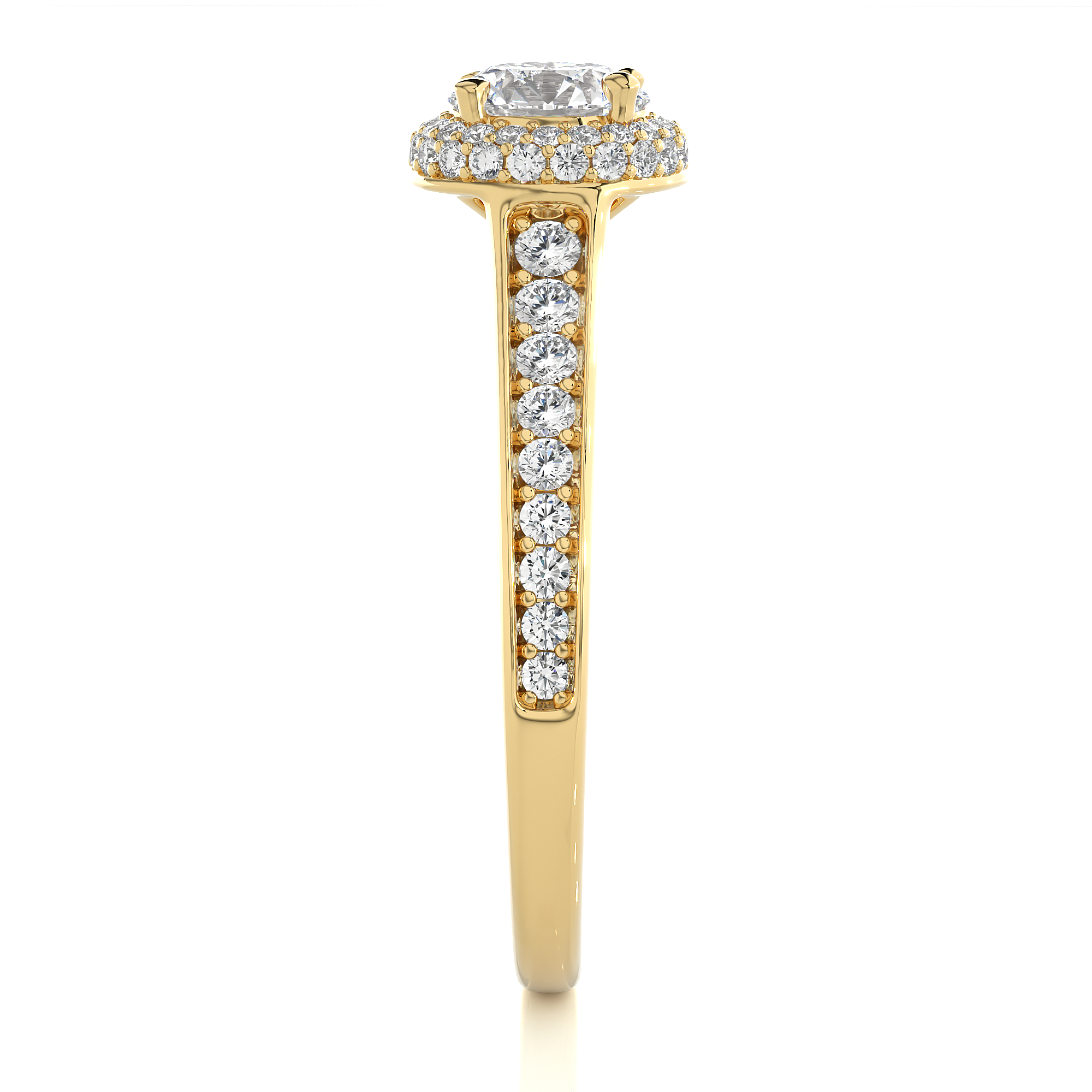 Round Lab Grown Diamond Halo Engagement Ring