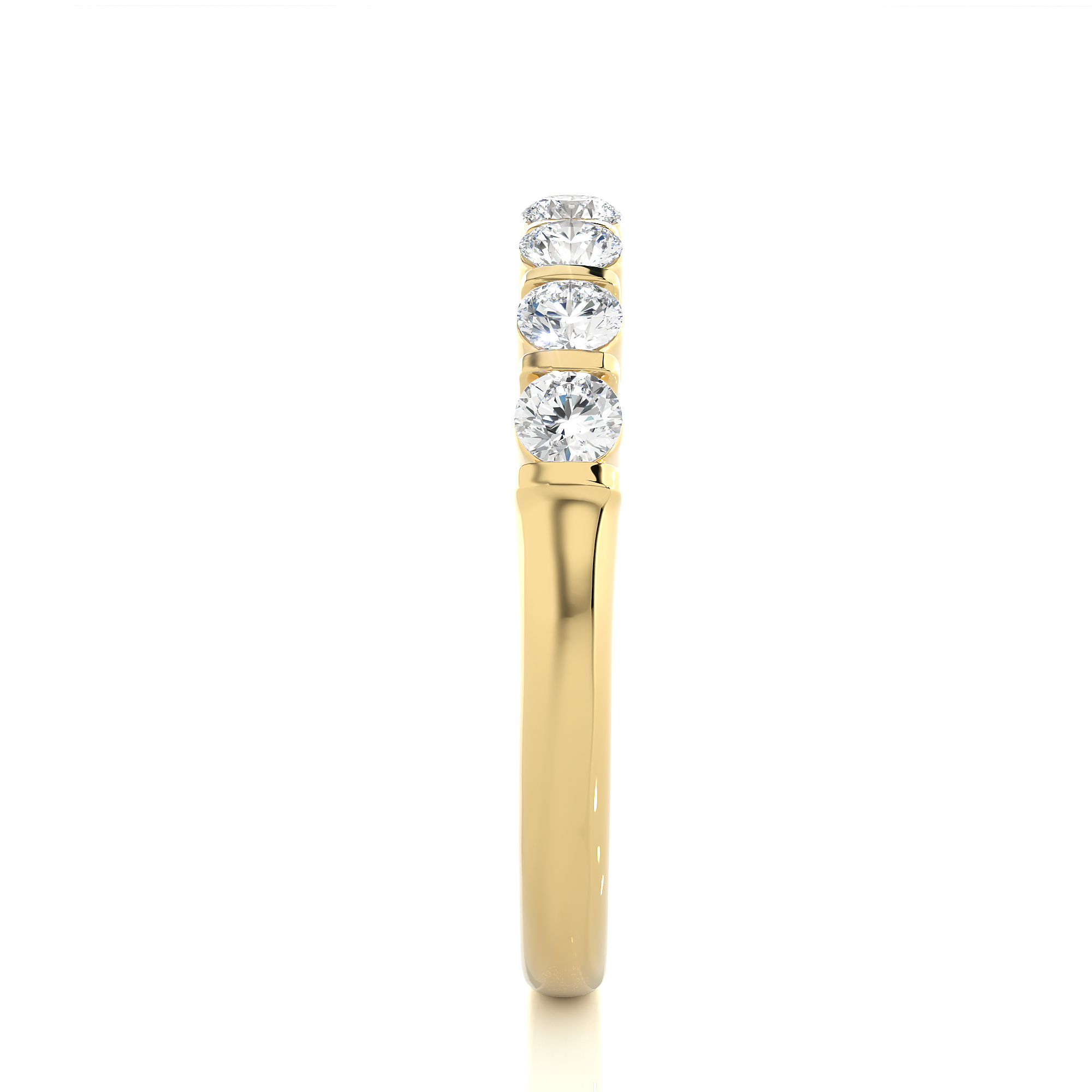 Round Cut Lab Grown Diamond Half Eternity Ring