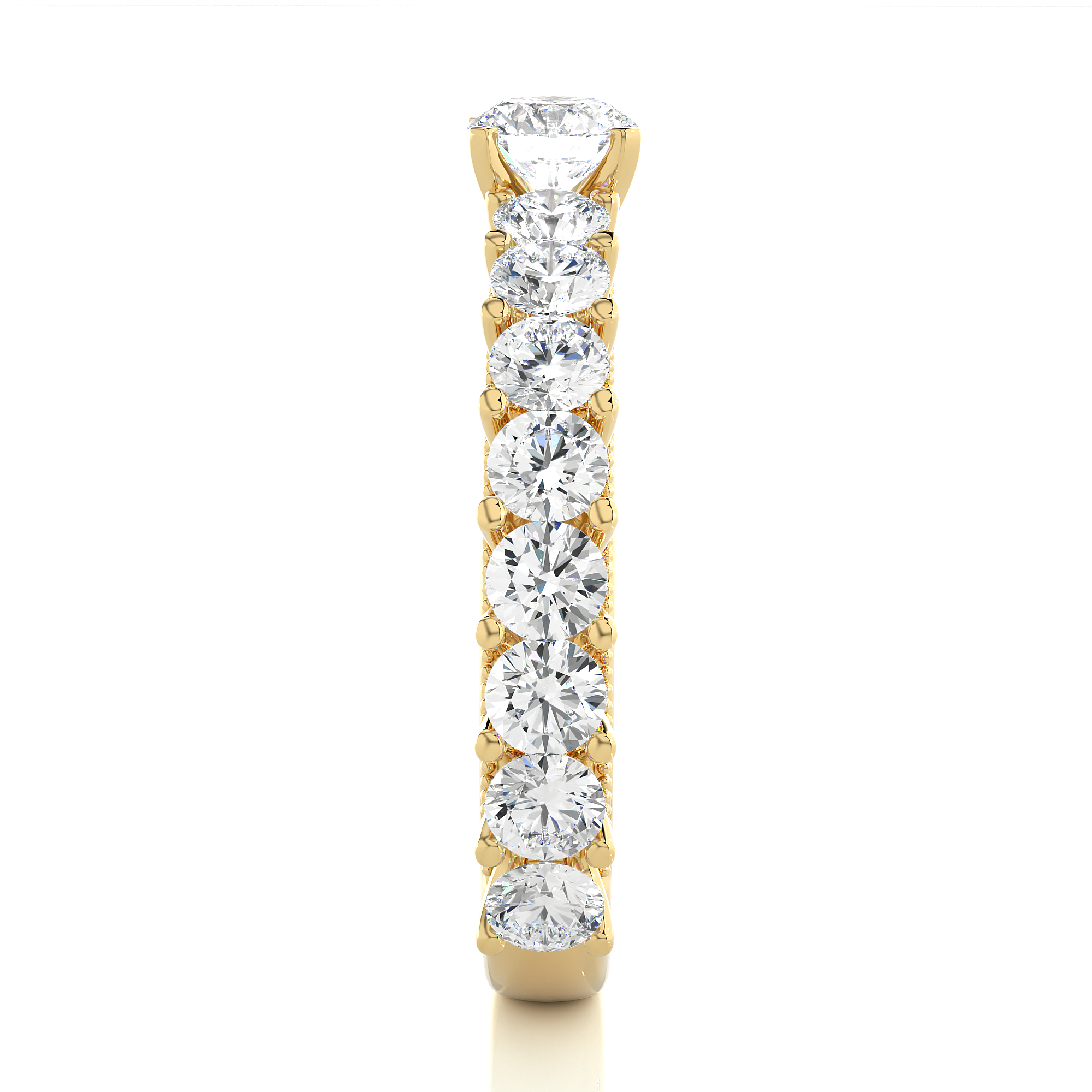Round Cut Lab Grown Diamond Half Eternity Band