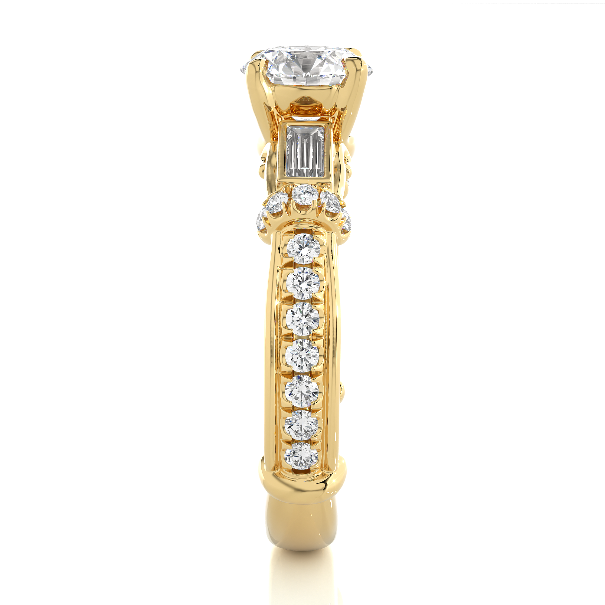 Elegant Round Lab Diamond Engagement Ring