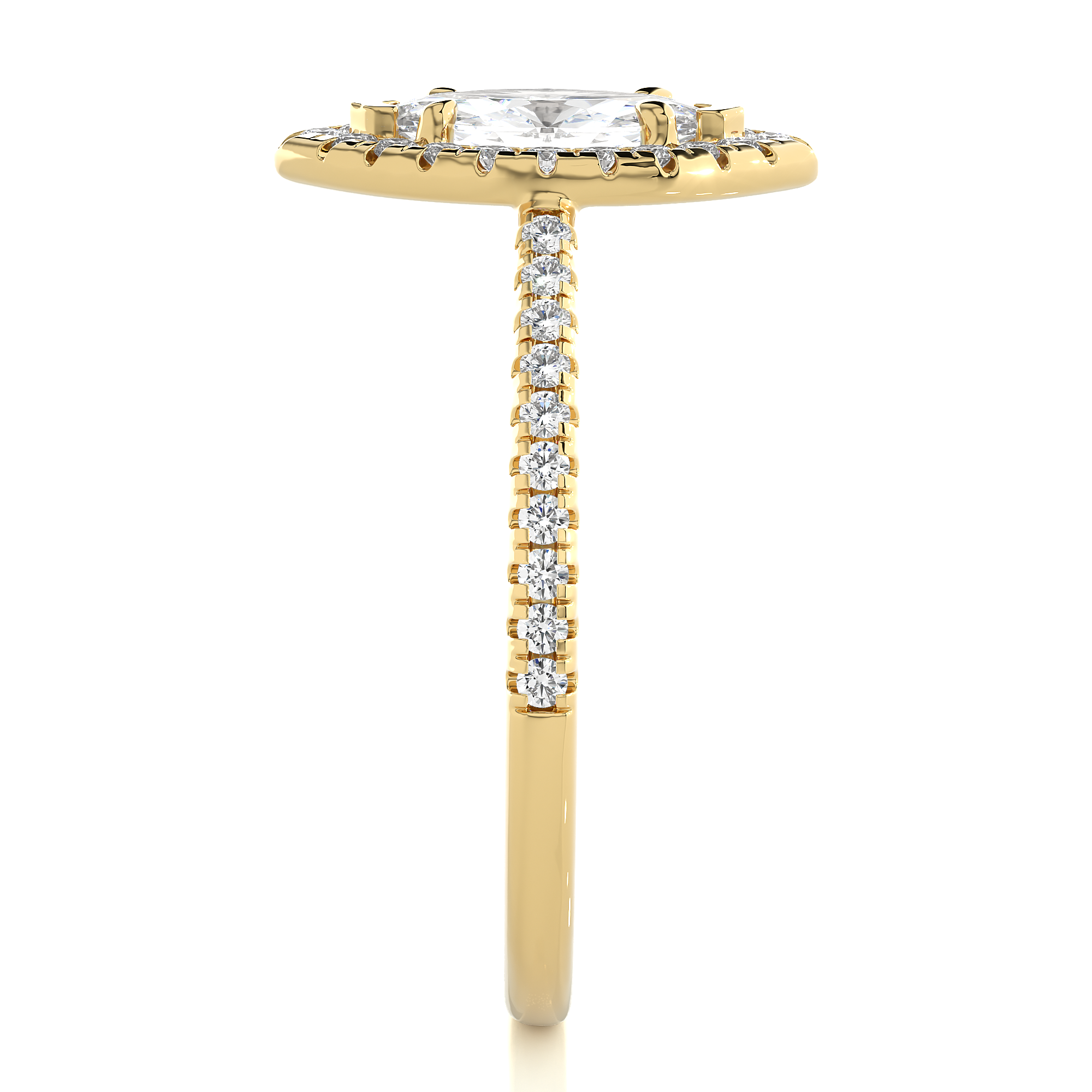 Marquise Lab Grown Diamond Halo Engagement Ring