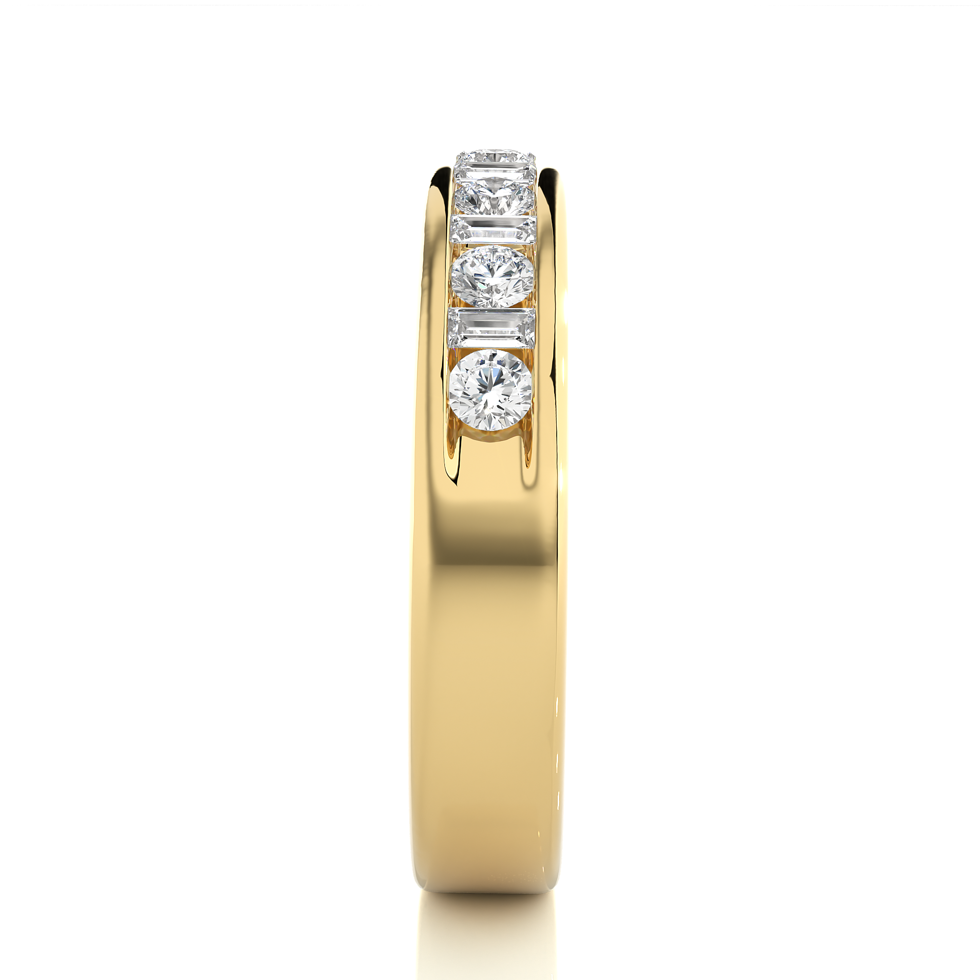 Round and Baguette Cut Lab Grown Diamond Eternity Ring