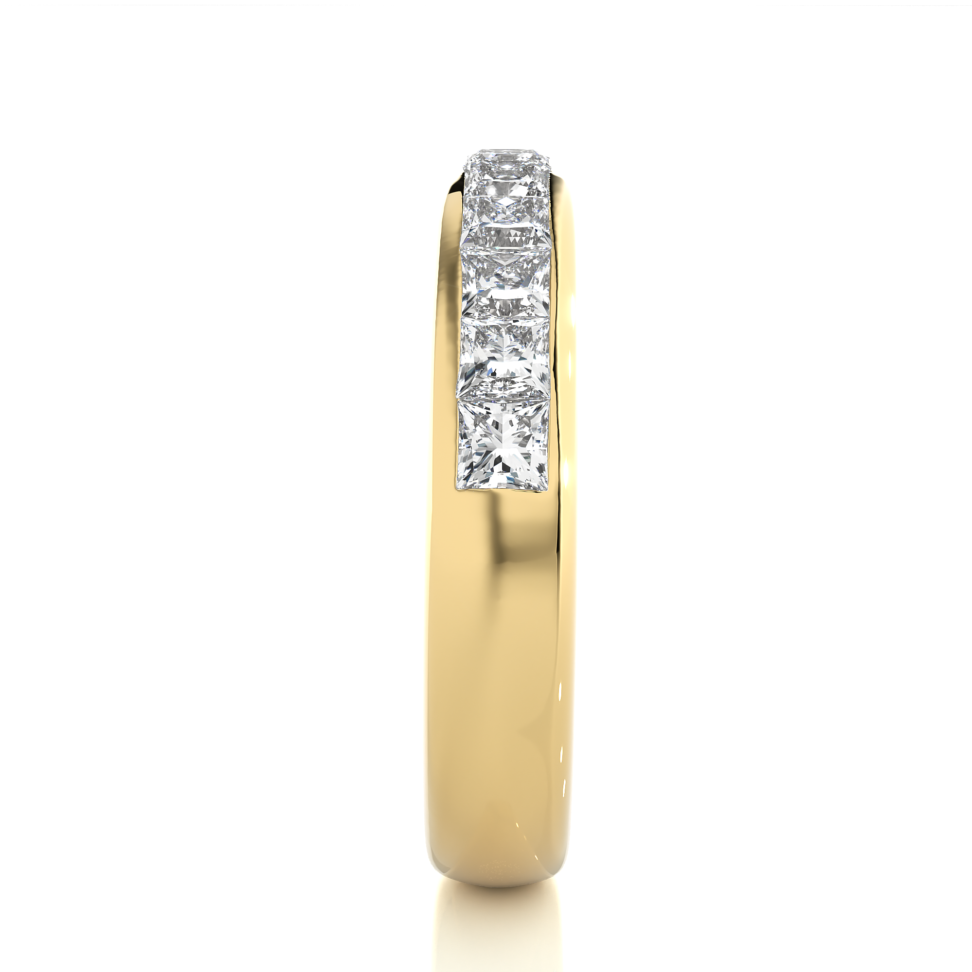 Channel Set Princess Cut Lab Grown Diamond Eternity Band