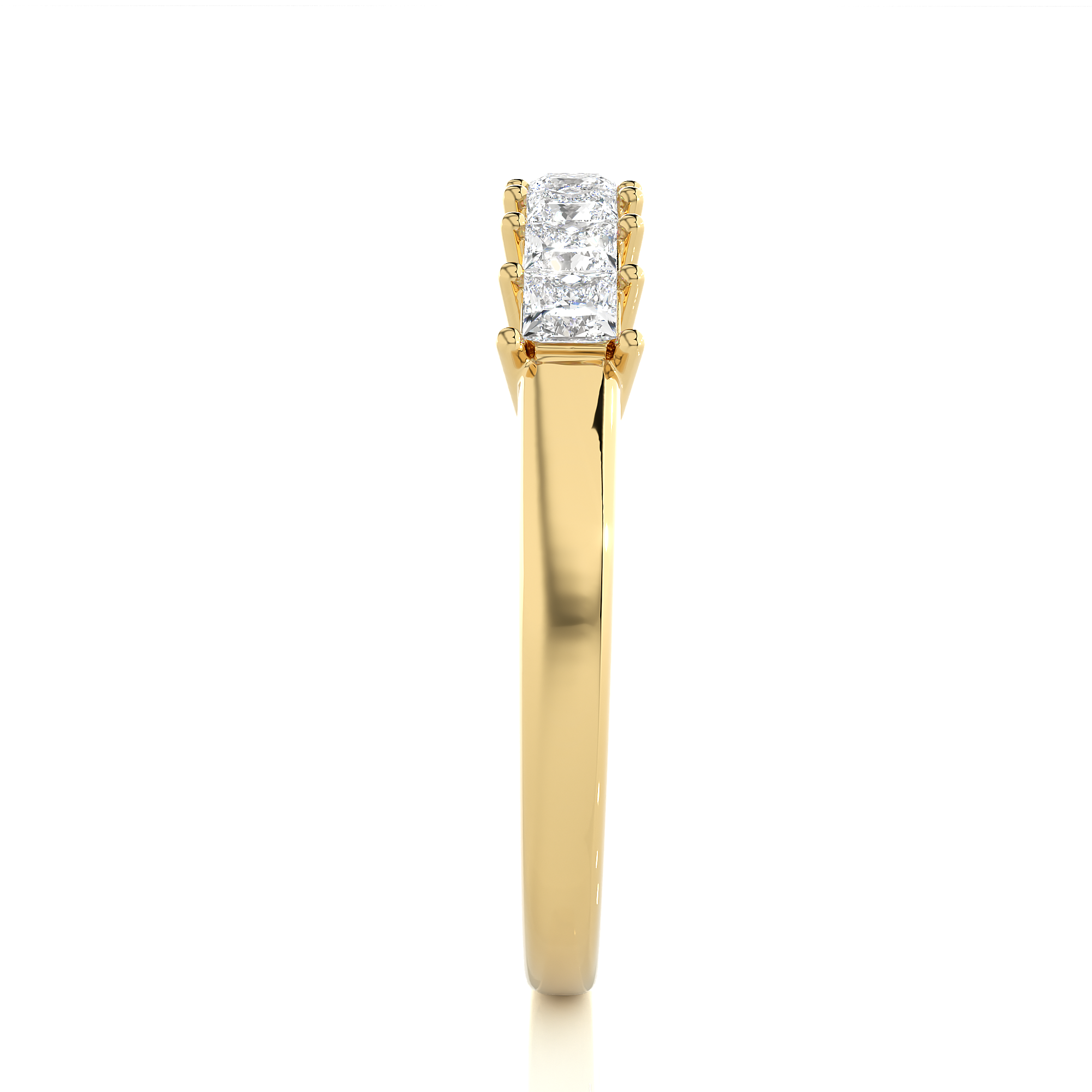 Princess Cut Lab Grown Diamond Wedding Band