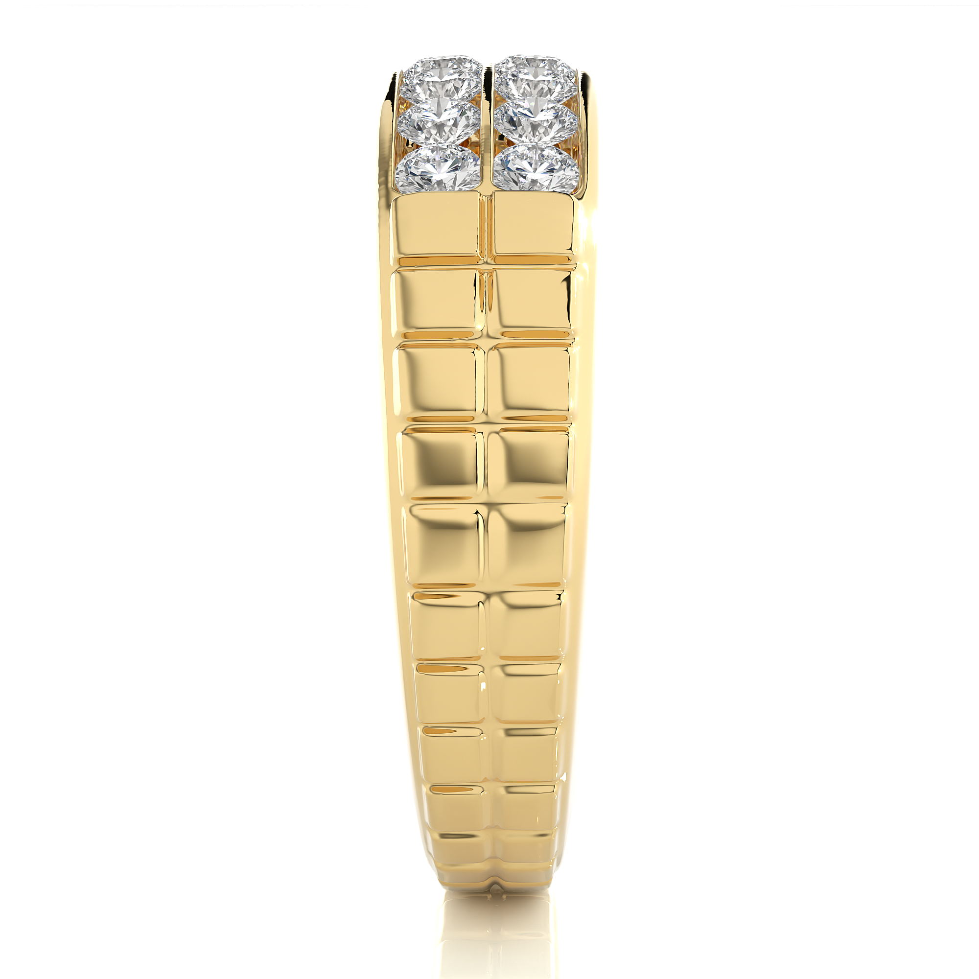 Men’s Lab Diamond Double Row Wedding Band