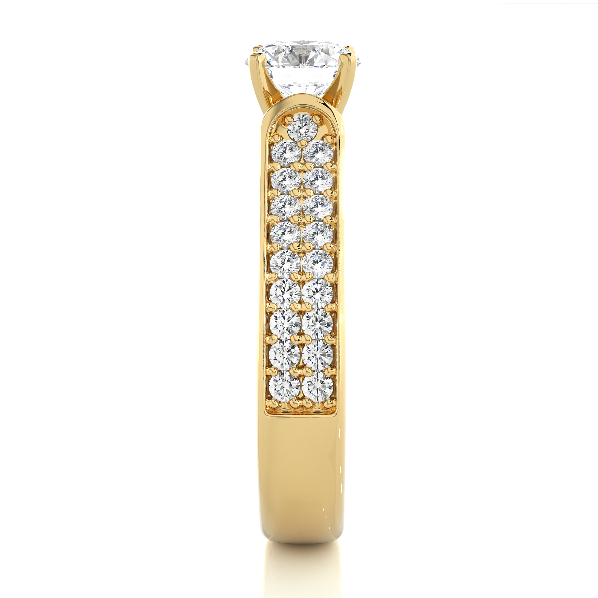 Round Lab Grown Diamond Pave Engagement Ring