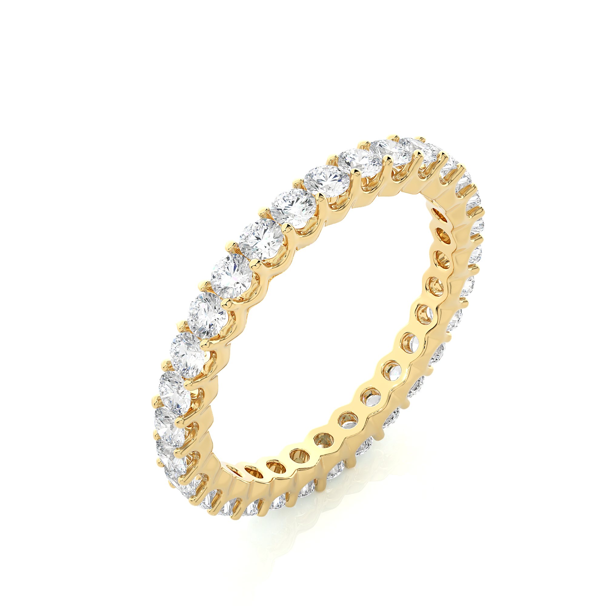 2.20 mm Gold Round Diamond Band – Elegant Silver / 10K / 14K / 18K / Platinum Diamond Wedding & Anniversary Ring, Fine Jewelry in Yellow/White/Rose Gold