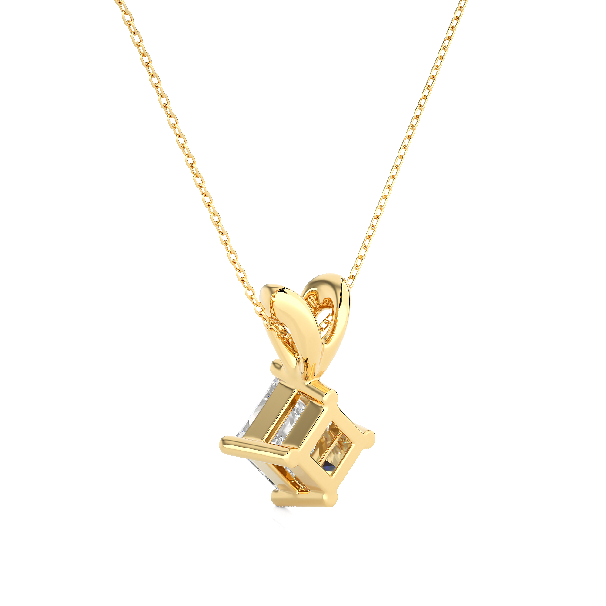 Princess Cut Lab Grown Diamond Solitaire Necklace