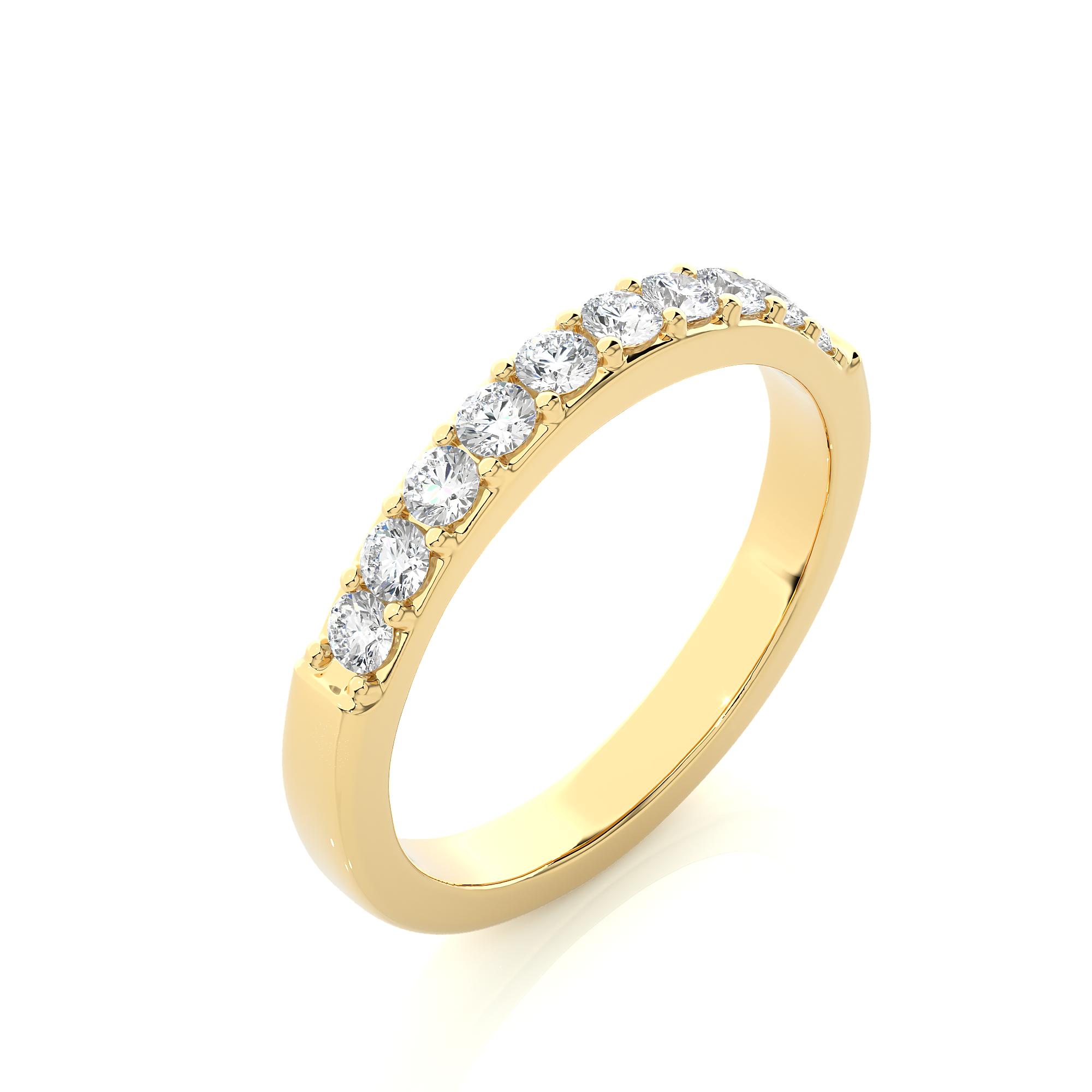 Round Cut Diamond Half Eternity Ring
