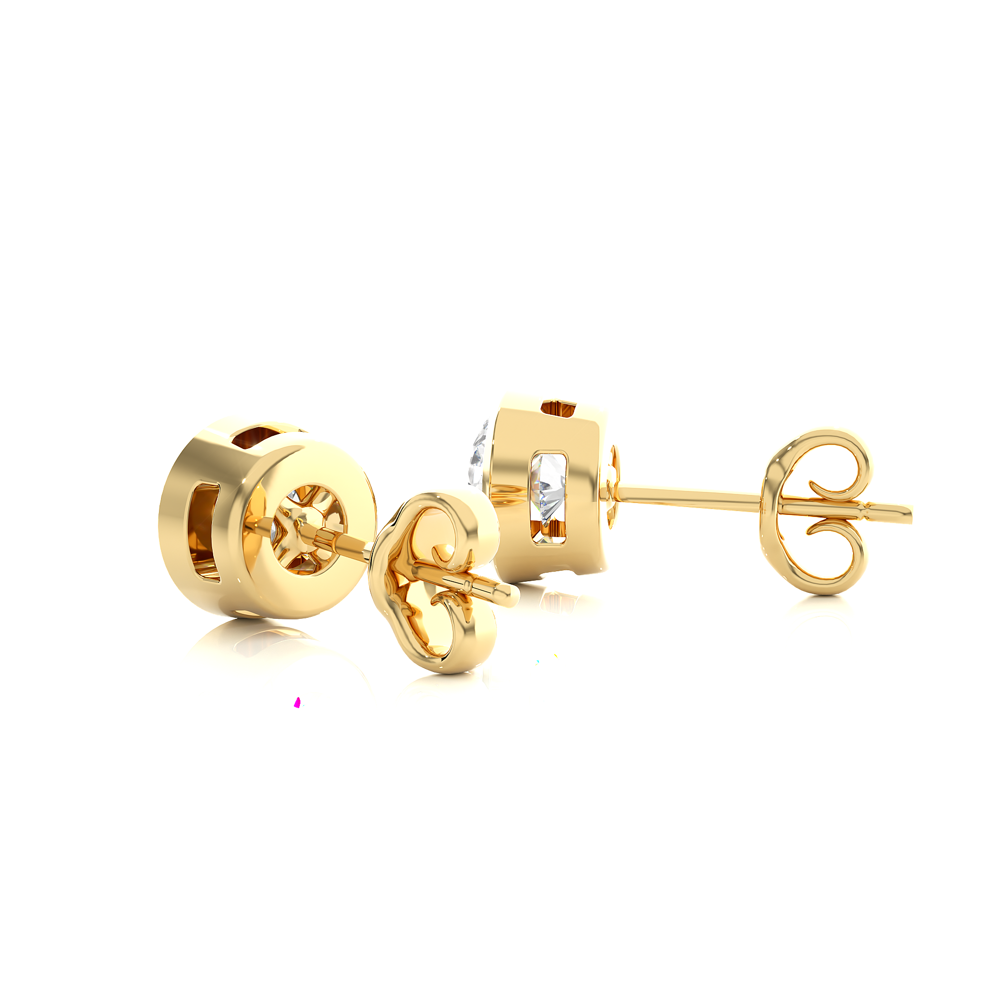 Bezel Set Lab Grown Diamond Stud Earrings