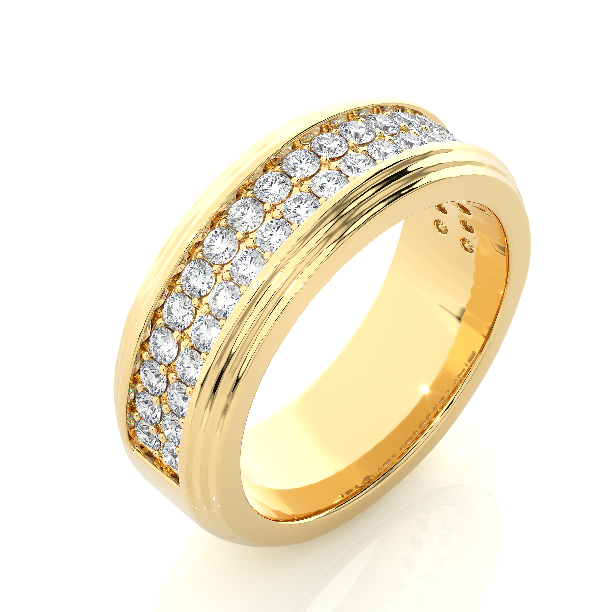 Men’s Rose Gold Lab Diamond Statement Wedding Band