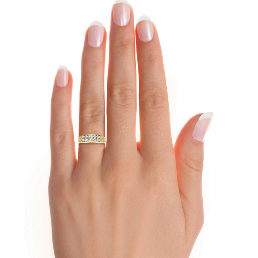 Men’s Lab Diamond Double Row Wedding Band