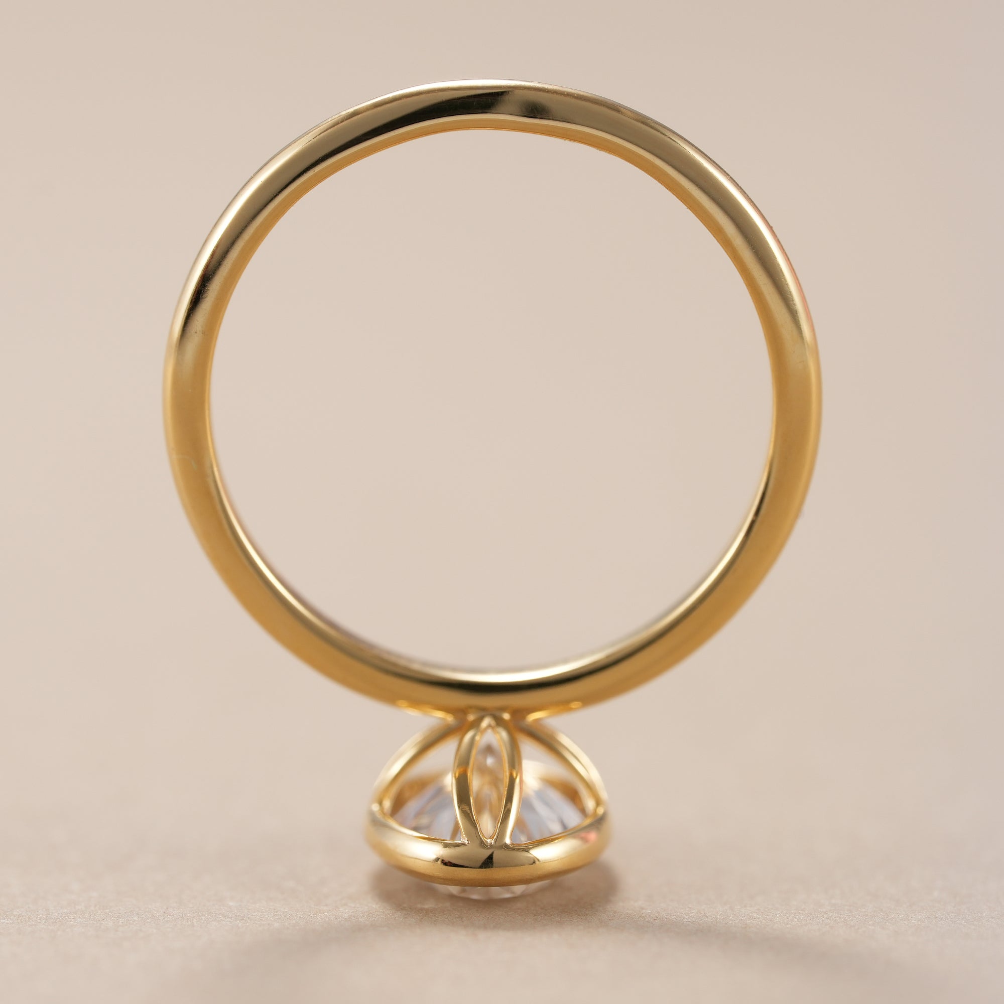 Bezel Set Oval Cut Lab Diamond Solitaire Engagement Ring