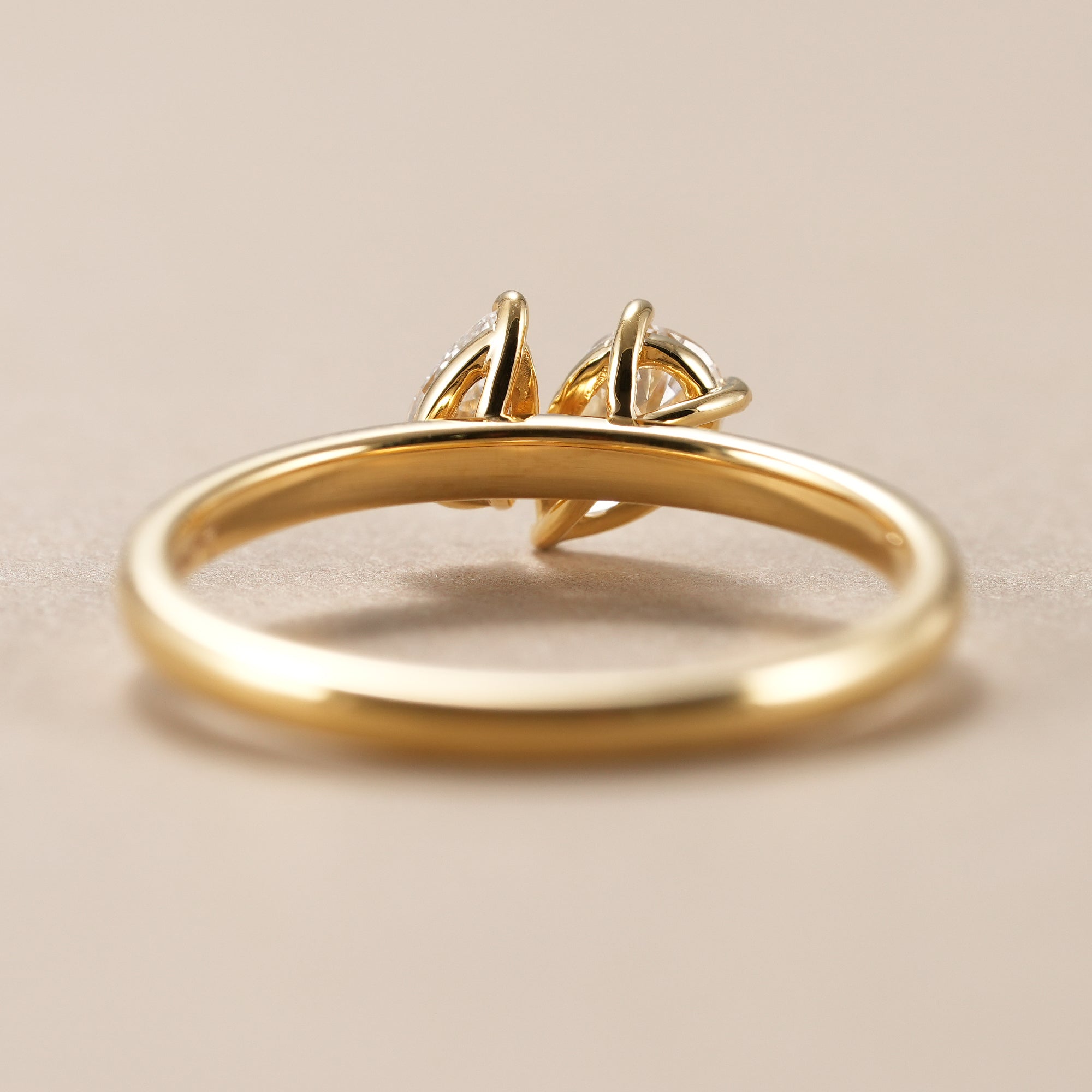 Toi Et Moi Pear Lab Diamond Engagement Ring