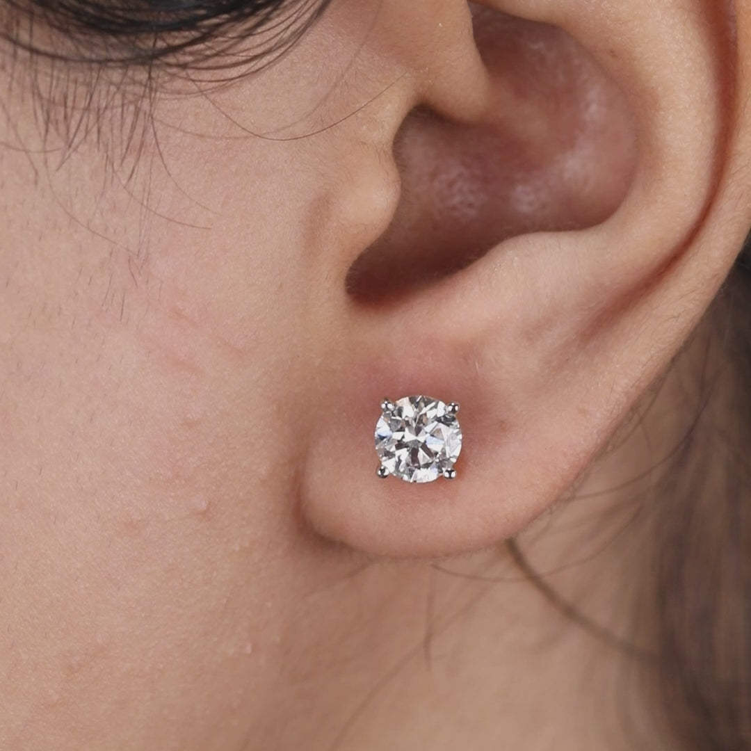 Round Brilliant Lab Grown Diamond Stud Earrings