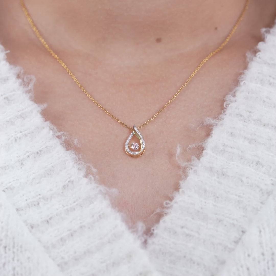 Teardrop Shaped Lab Diamond Pendant Necklace