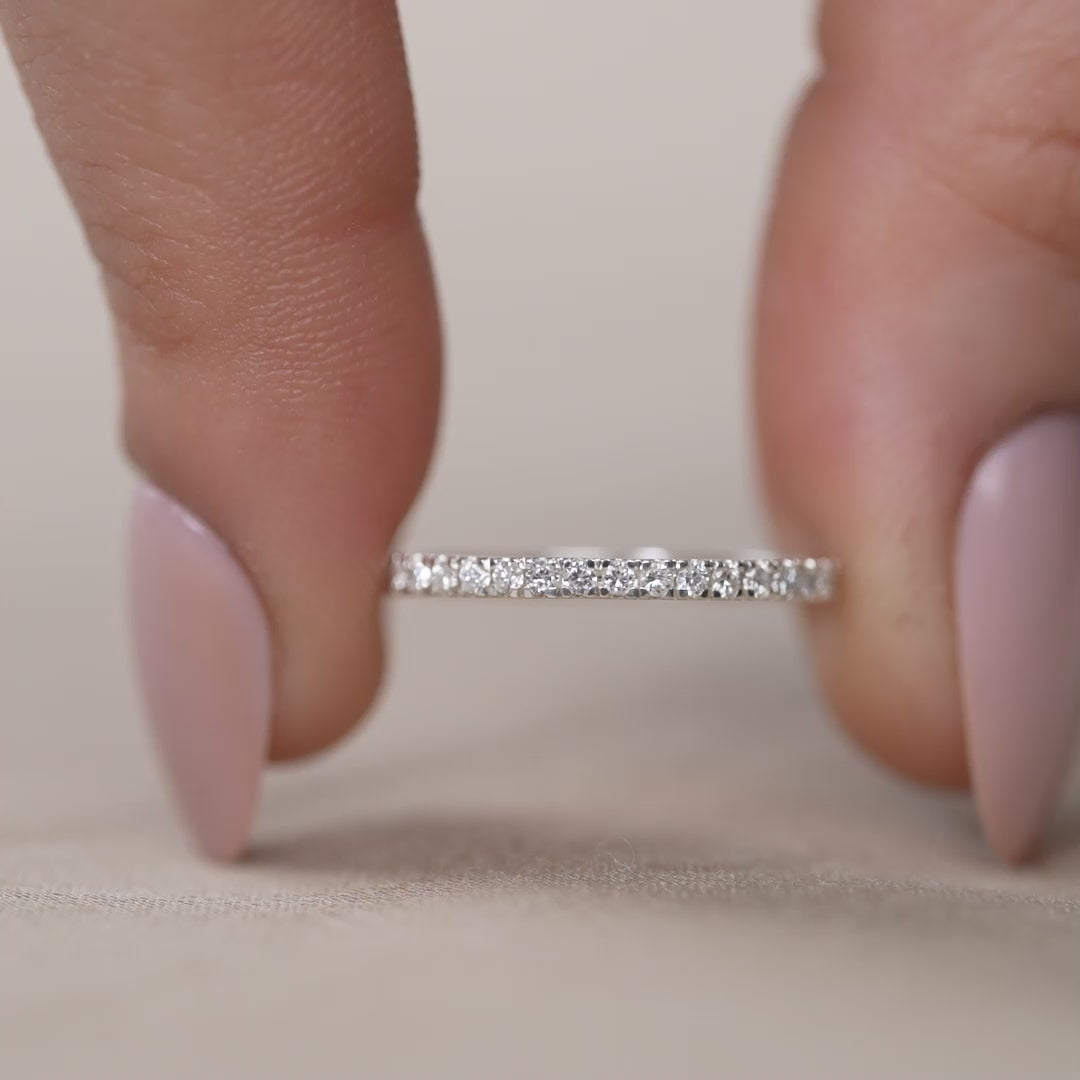 Round Cut Lab Diamond Eternity Wedding Band
