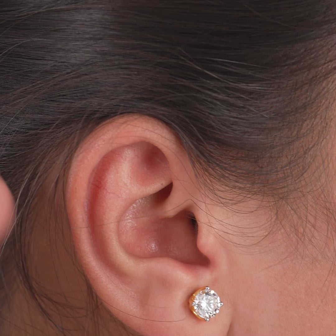 Round Cut Lab grown Diamond Stud Earrings