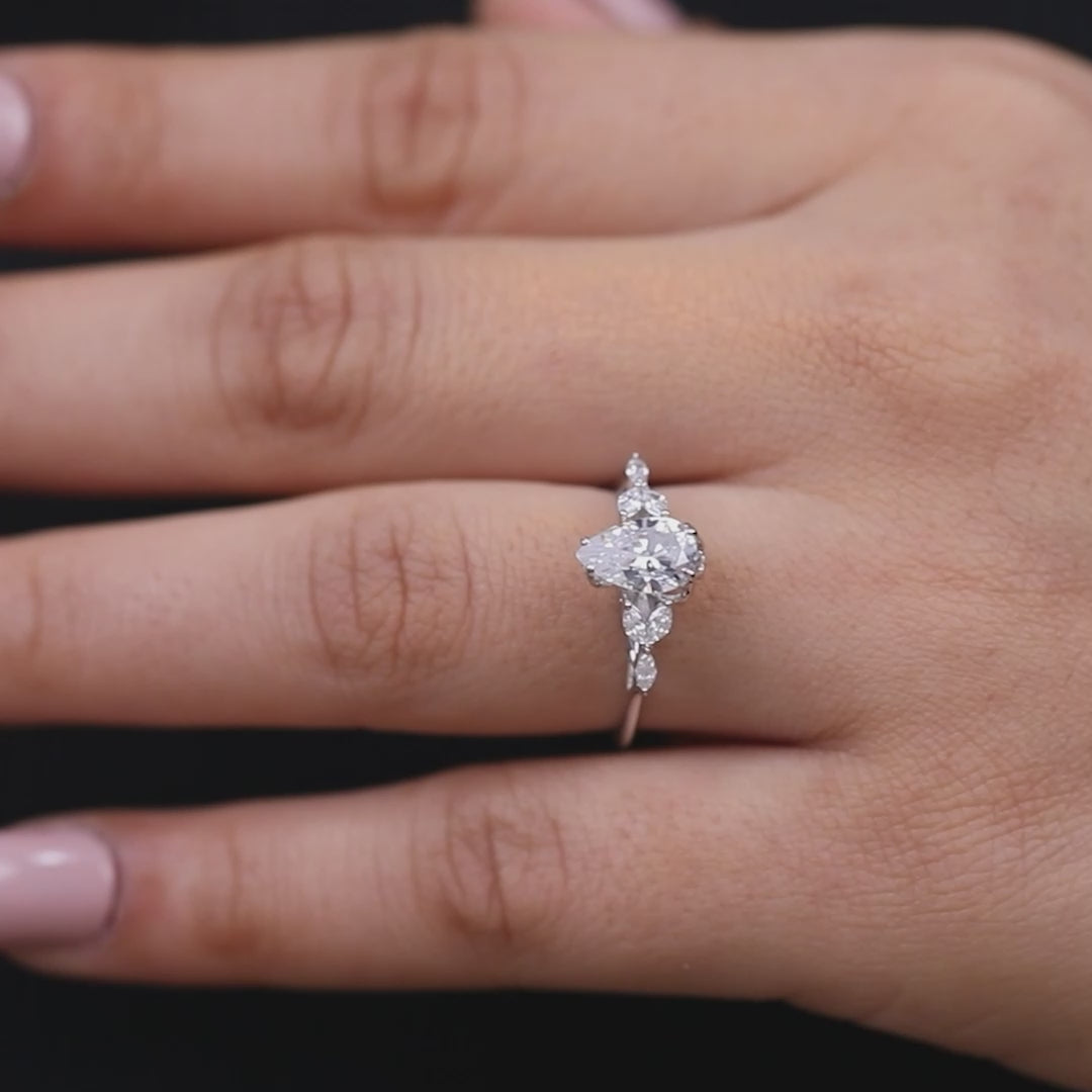 Pear Lab Grown Diamond Solitaire Engagement Ring