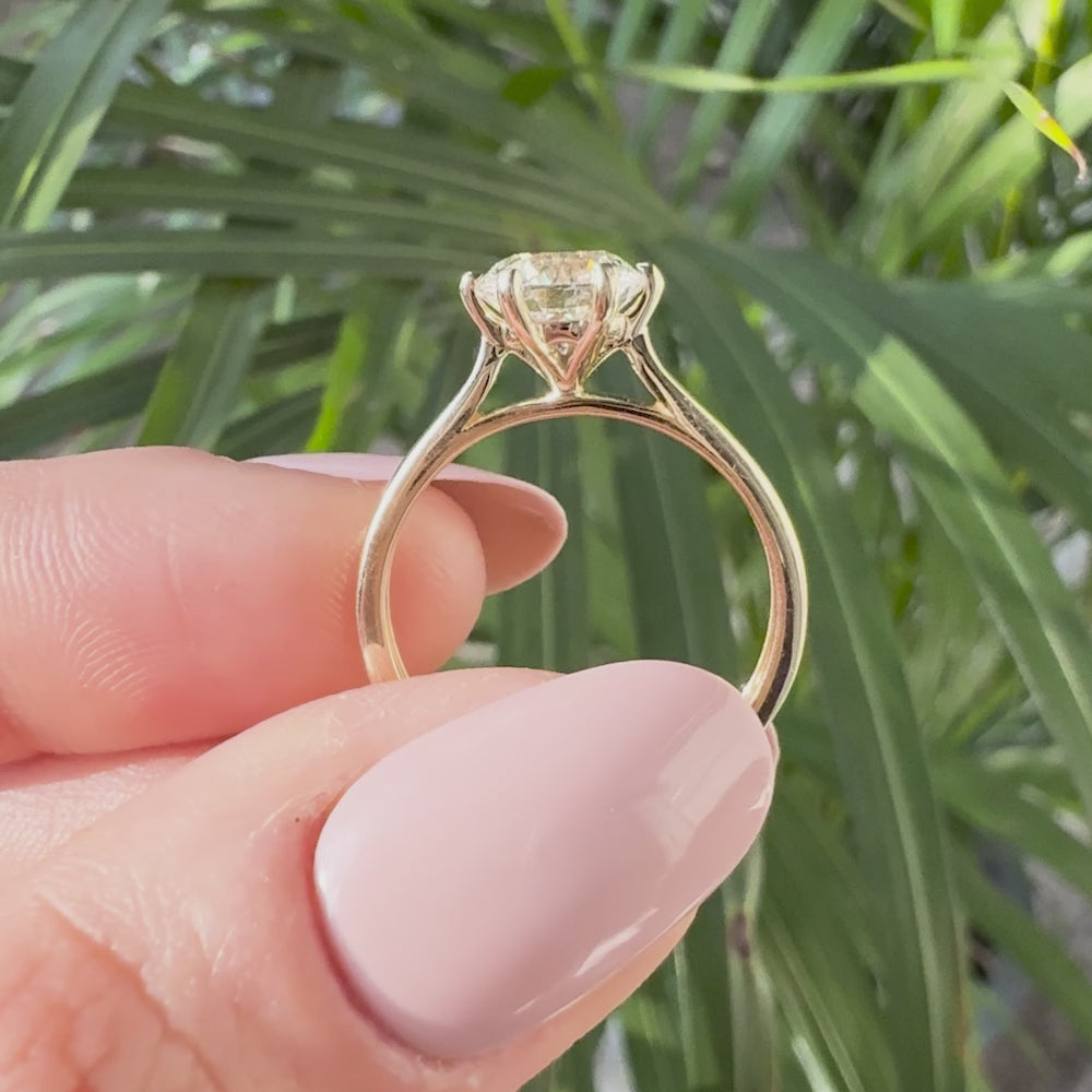 Round Lab Grown Diamond Solitaire Engagement Ring